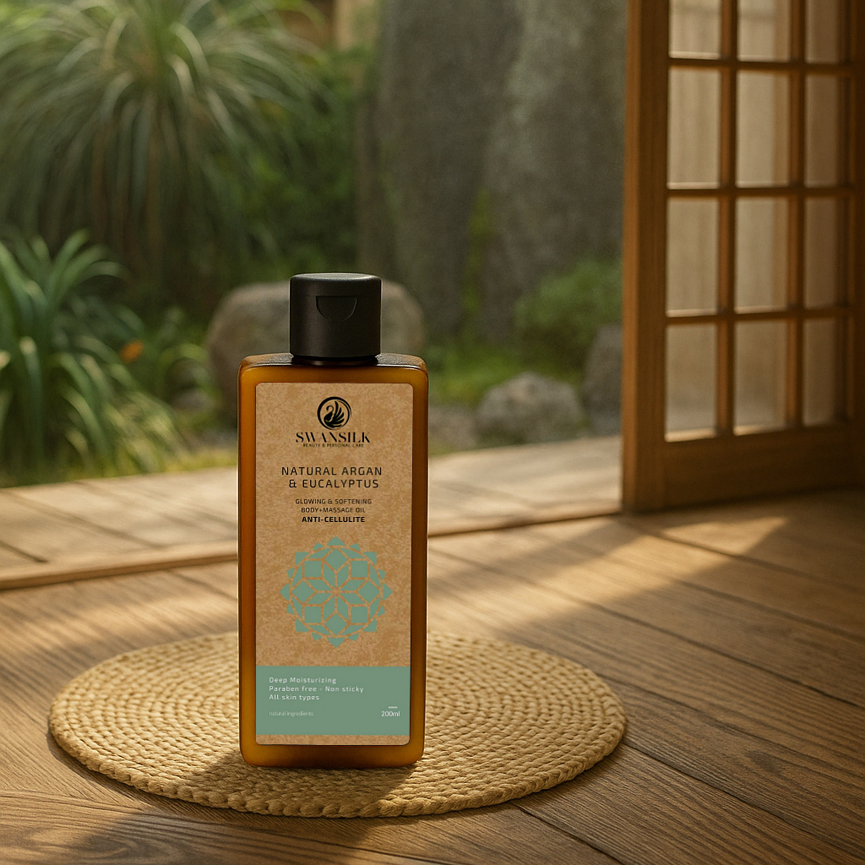 SWANSILK Body Massage Oil with Natural Argan and Eucalyptus - 200 ml-beautyandpersonalcare-bathandbody-bodycare-oils-image-2