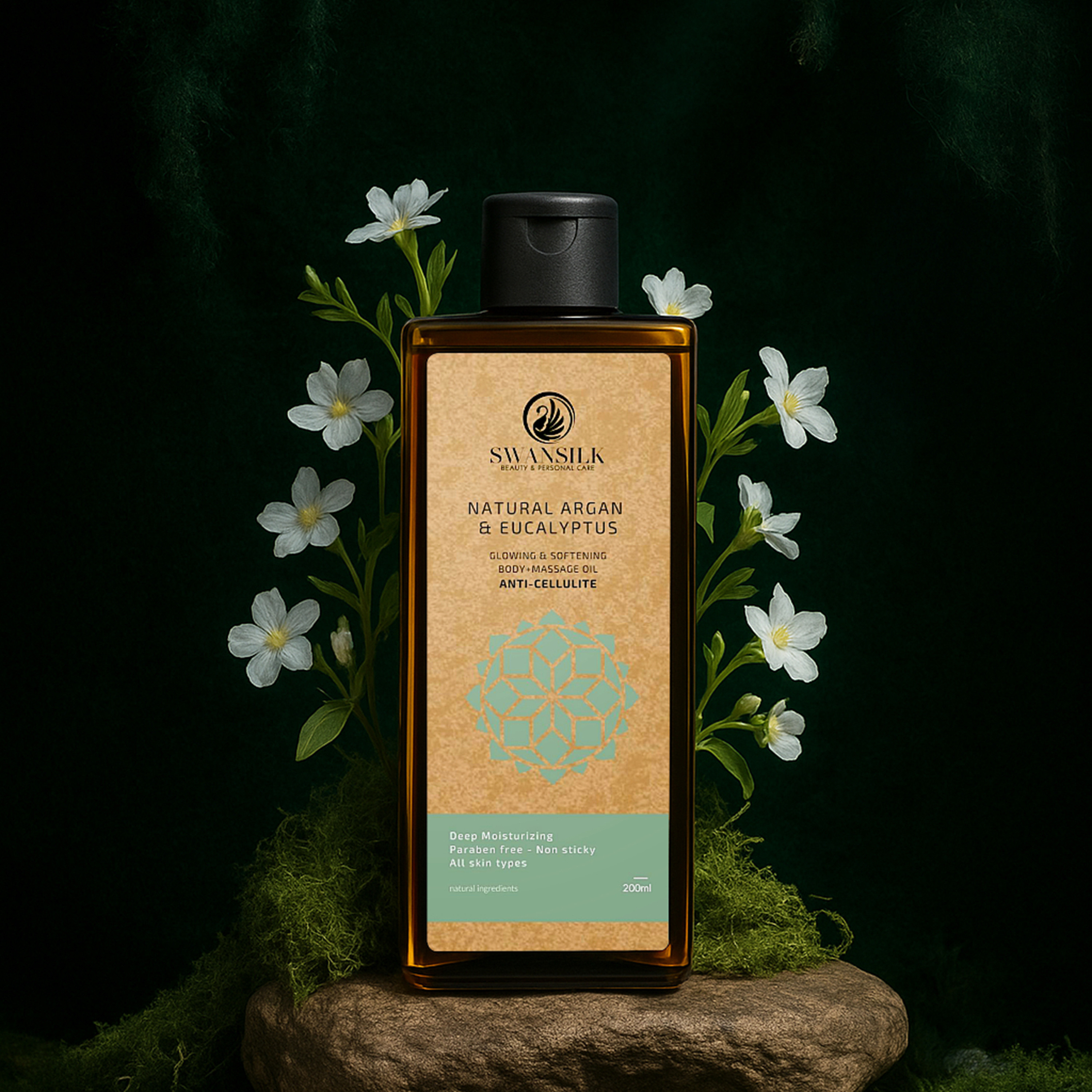 SWANSILK Body Massage Oil with Natural Argan and Eucalyptus - 200 ml-beautyandpersonalcare-bathandbody-bodycare-oils-image-3