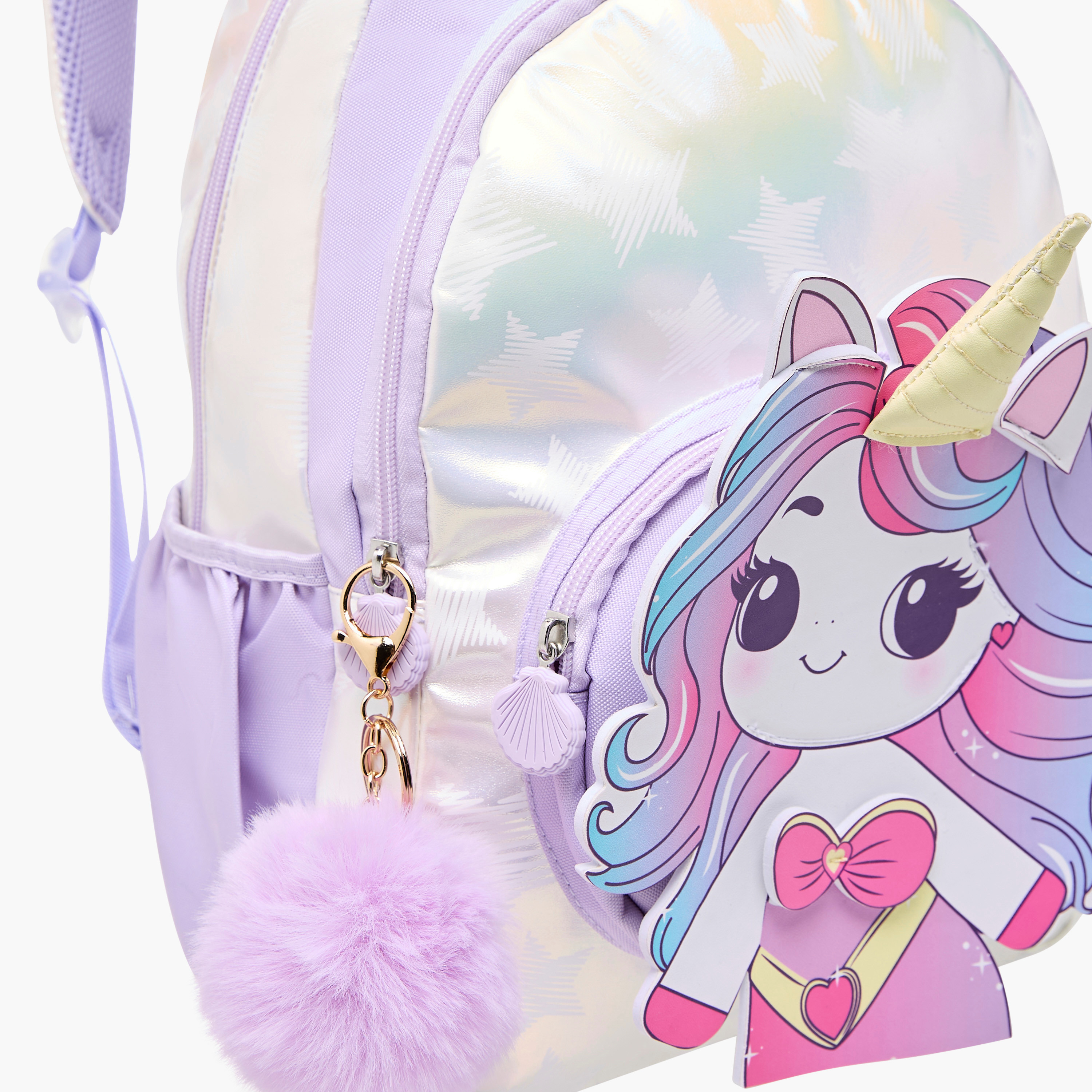 شنطة ظهر بطبعات يونيكورن وحمالات كتف قابلة للتعديل وسحاب إغلاق من جونيورز - 16 بوصة-school-bagsandbackpacks-backpacks-image-1