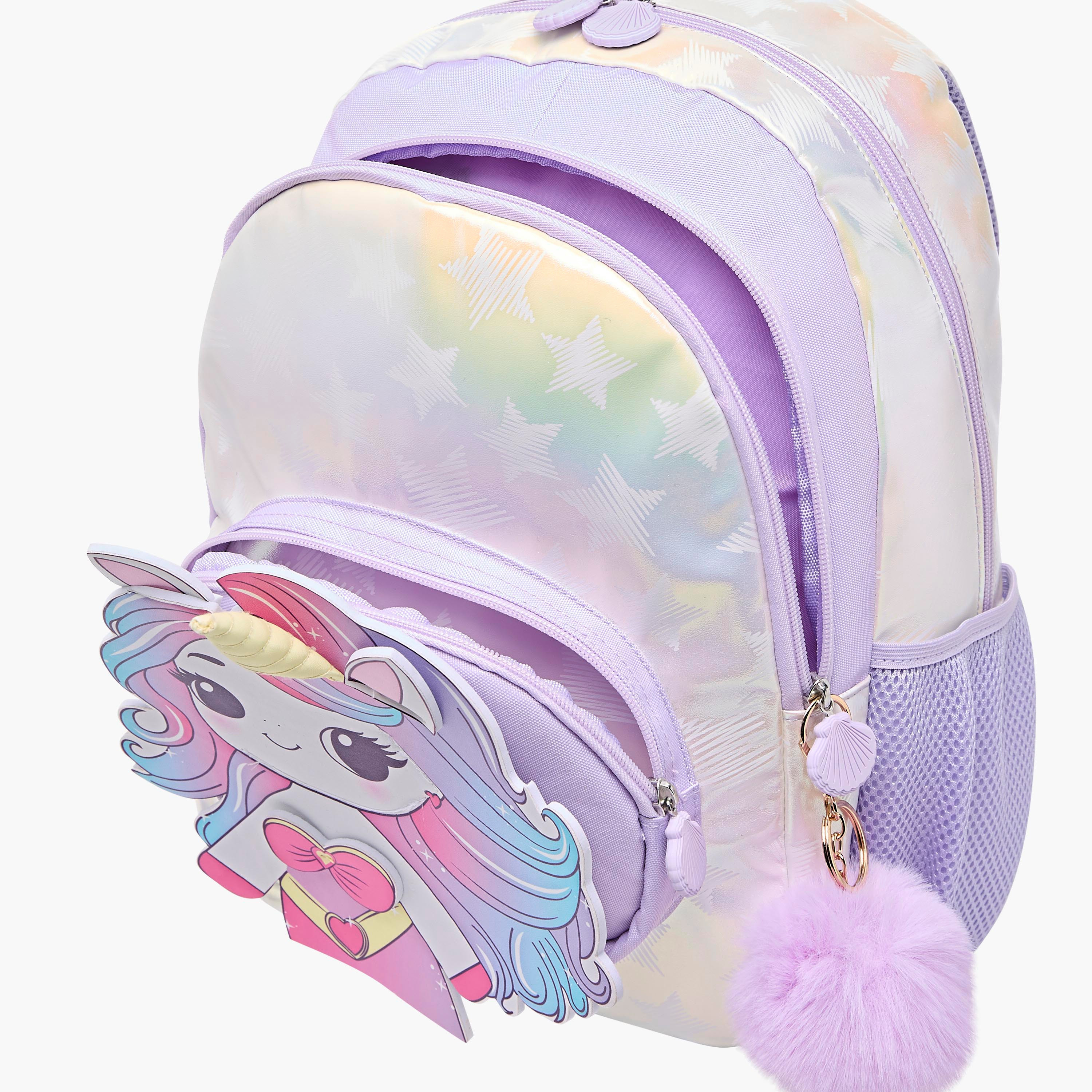 شنطة ظهر بطبعات يونيكورن وحمالات كتف قابلة للتعديل وسحاب إغلاق من جونيورز - 16 بوصة-school-bagsandbackpacks-backpacks-image-4