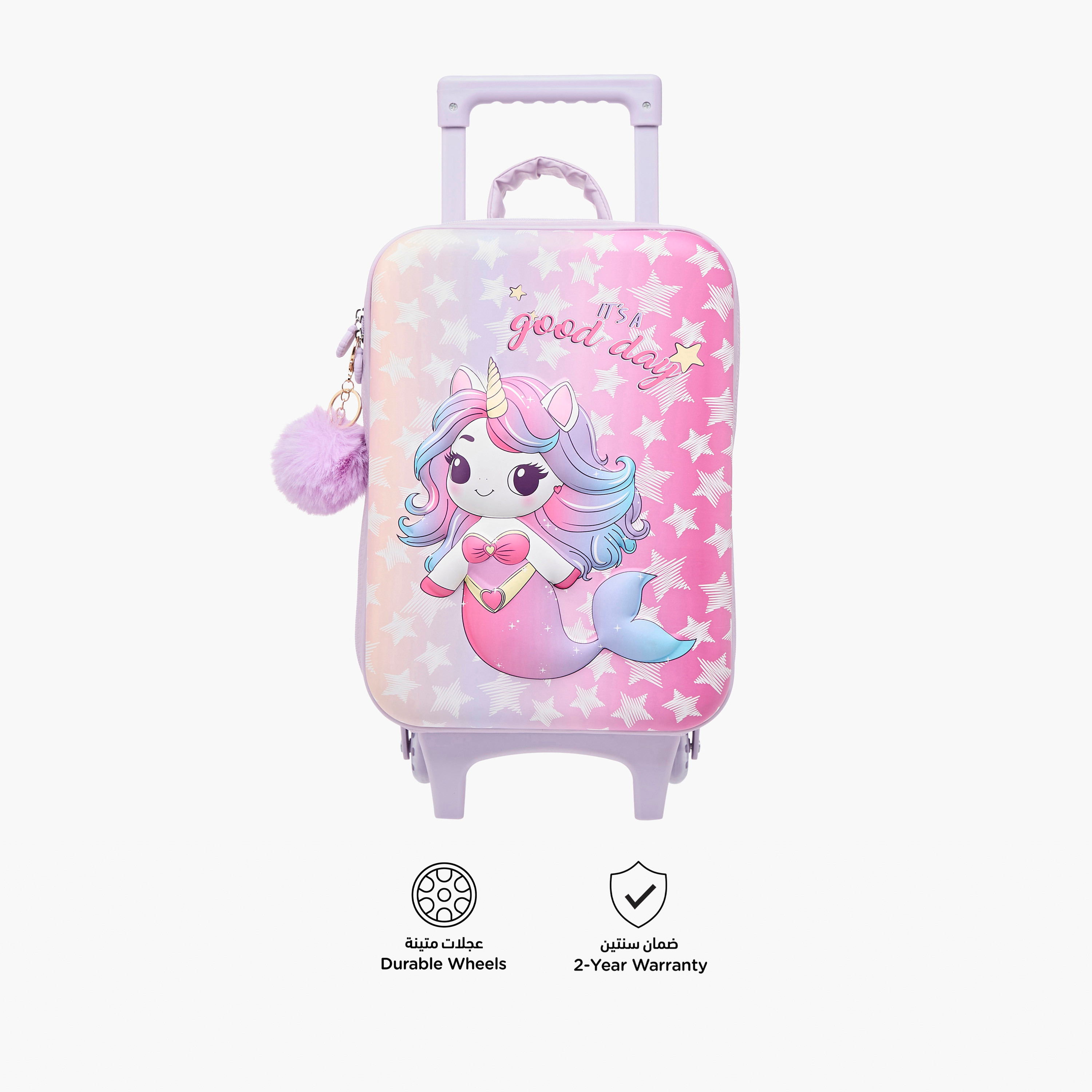 شنطة ترولي للبنات 2-5 سنوات بمقبض قابل للتعديل وتصميم يونيكورن من جونيورز-school-bagsandbackpacks-trolleybags-image-7