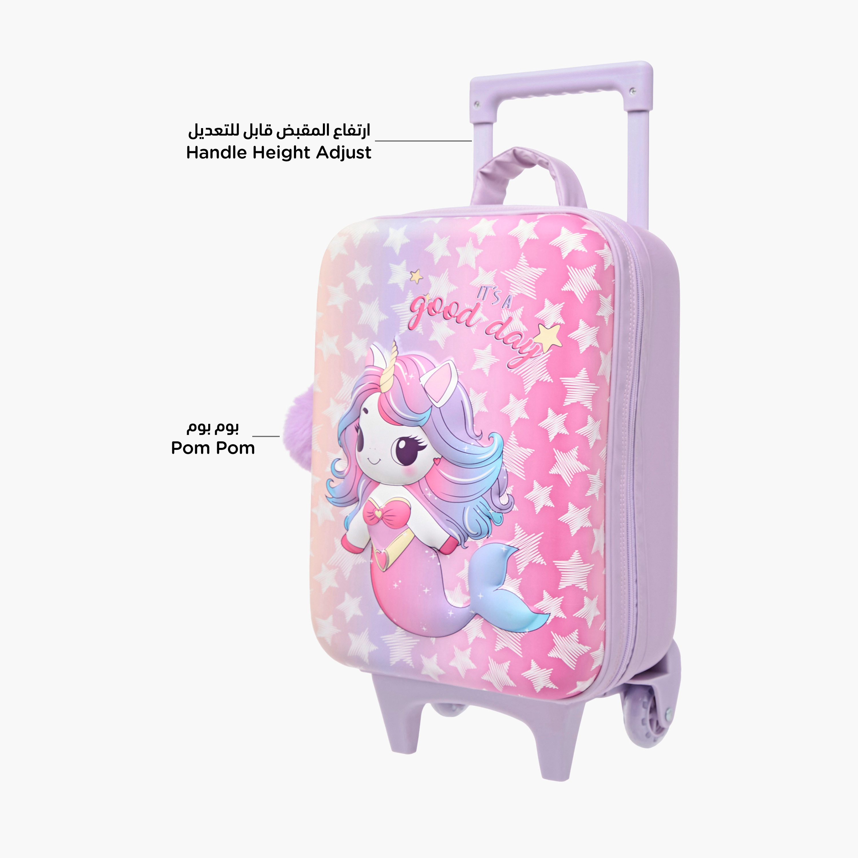 شنطة ترولي للبنات 2-5 سنوات بمقبض قابل للتعديل وتصميم يونيكورن من جونيورز-school-bagsandbackpacks-trolleybags-image-5