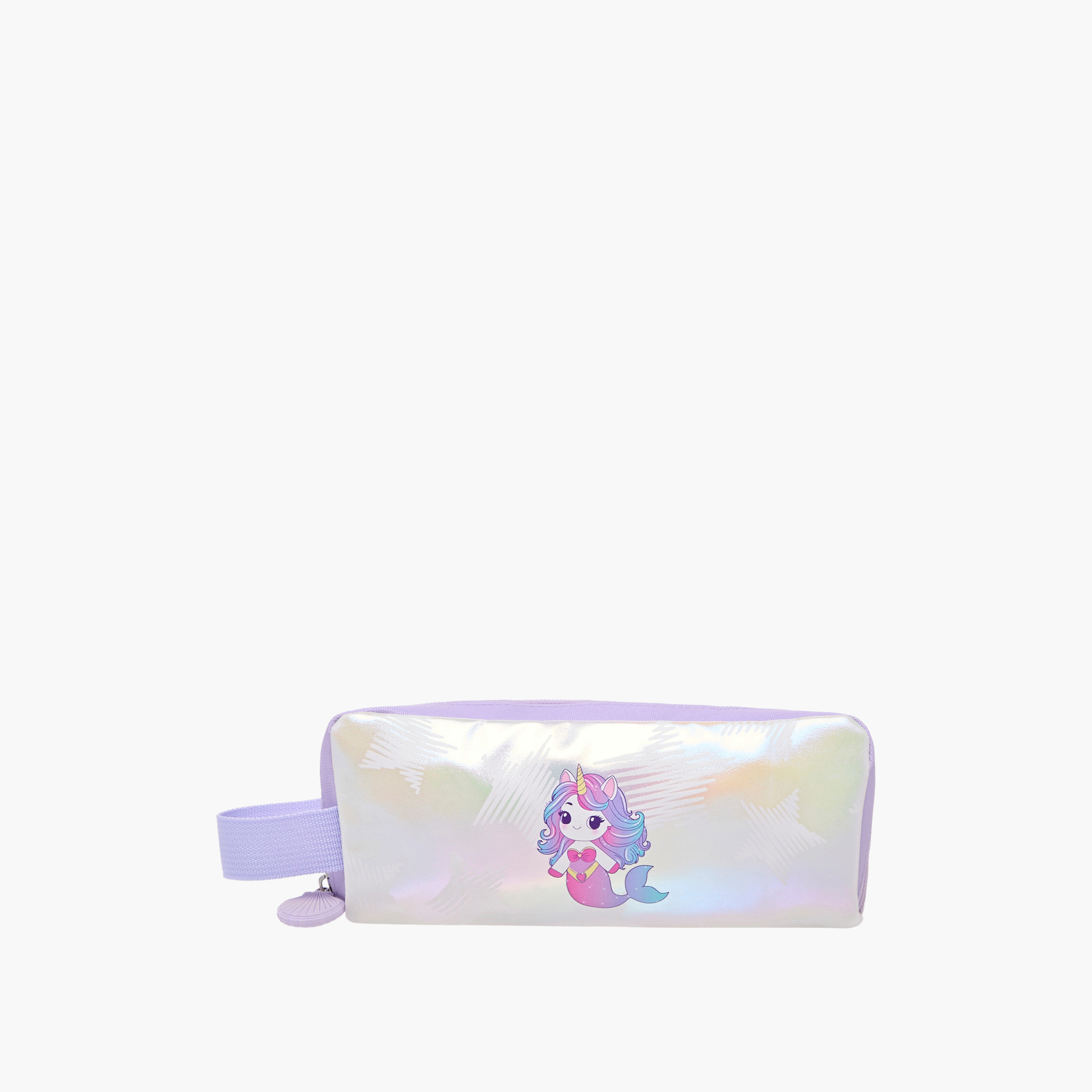 Juniors Mermaid Print Pencil Pouch with Zip Closure-school-stationery-pencilcases-image-1