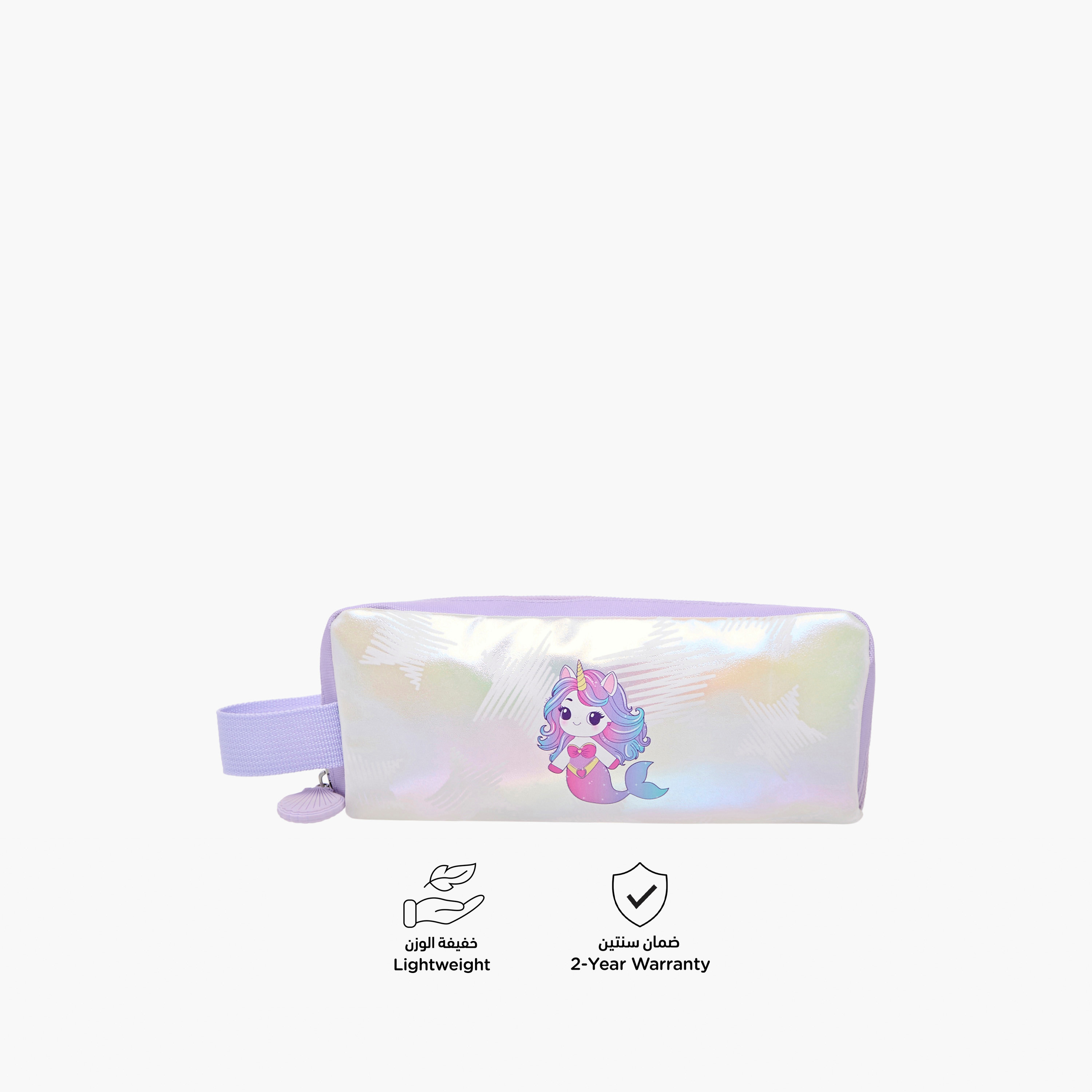 Juniors Mermaid Print Pencil Pouch with Zip Closure-school-stationery-pencilcases-image-4