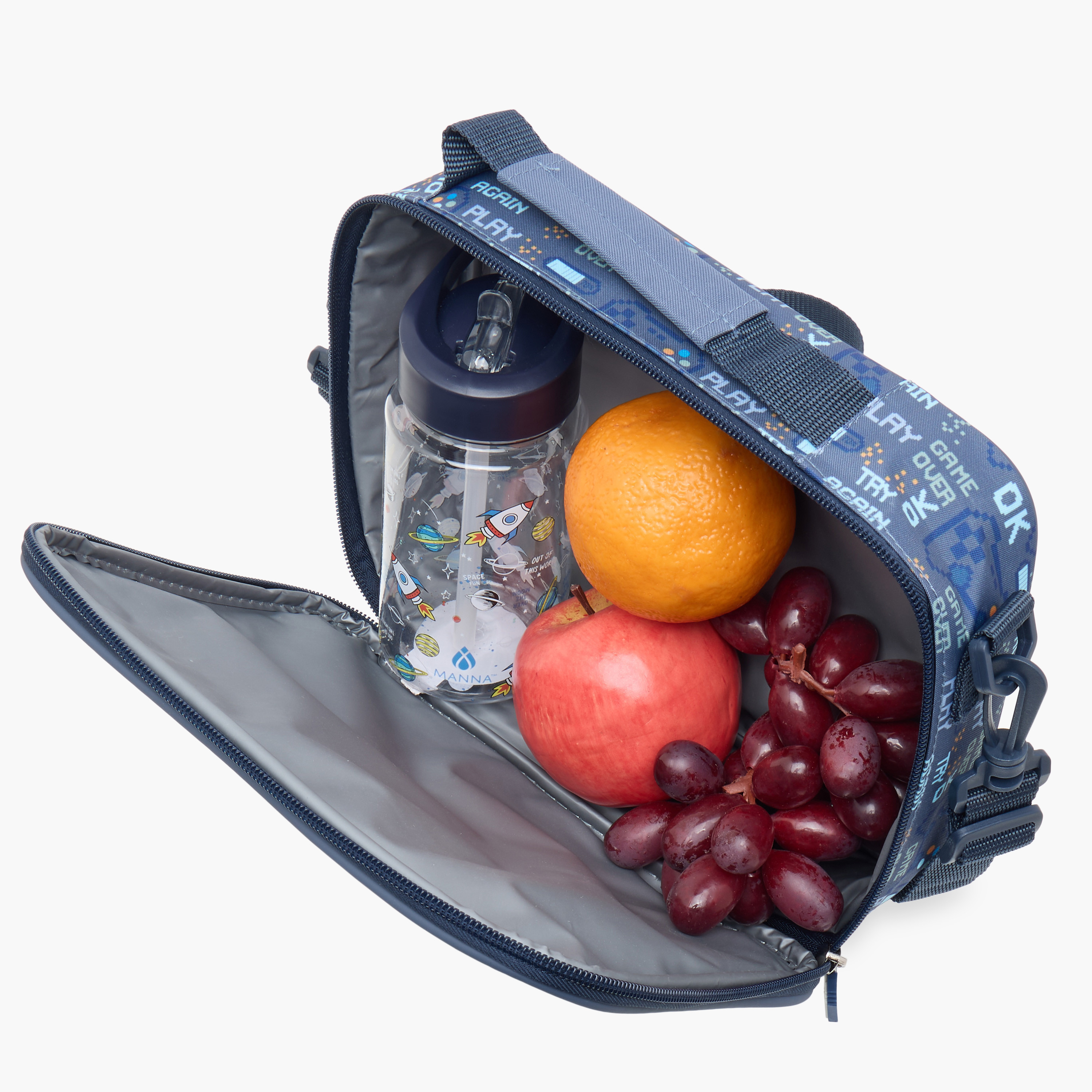 Juniors Dinosaur Castle Print Lunch Bag with Zip Closure-school-lunchessentials-lunchbags-image-7