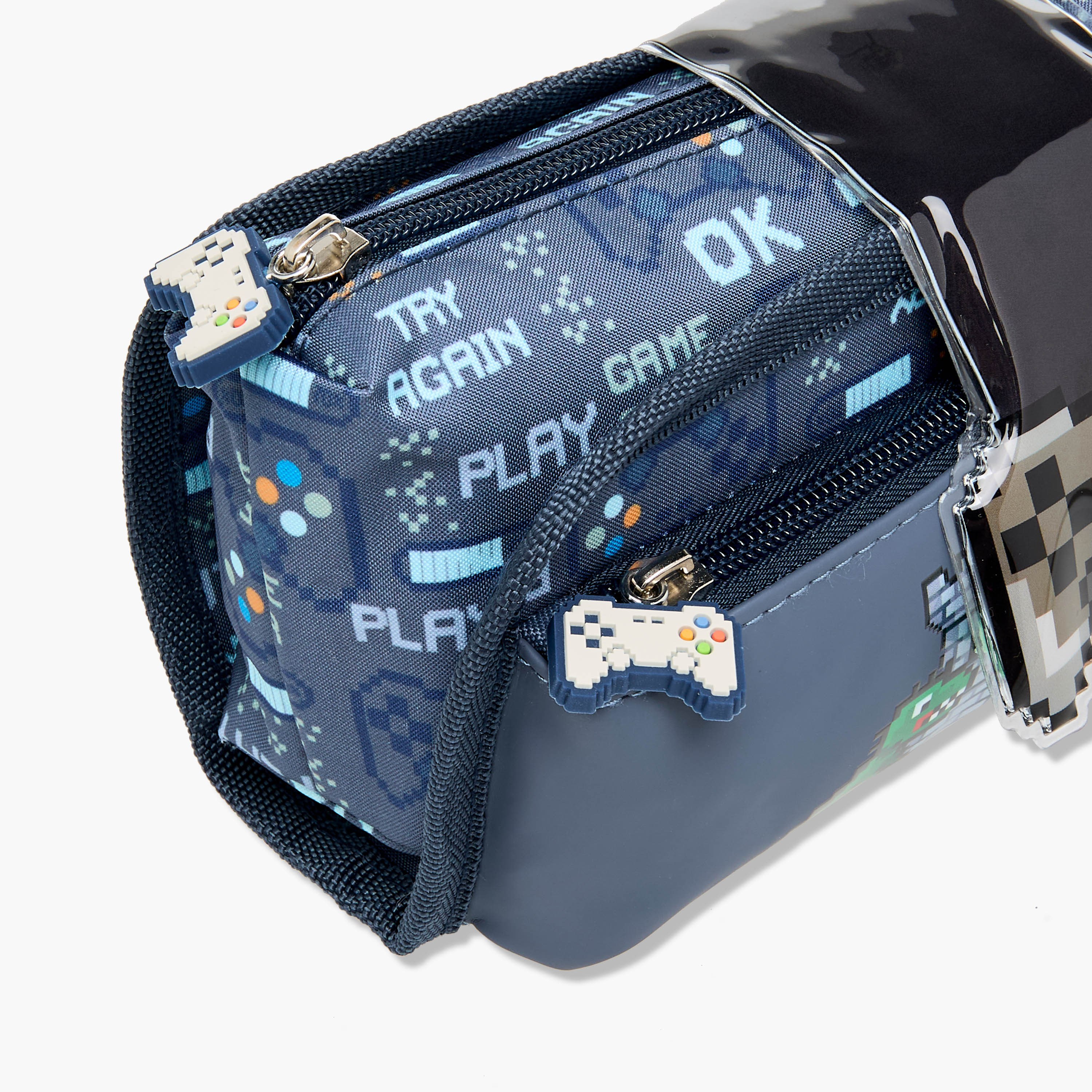 Juniors Gaming Print Pencil Pouch with Zip Closure-school-stationery-pencilcases-image-4