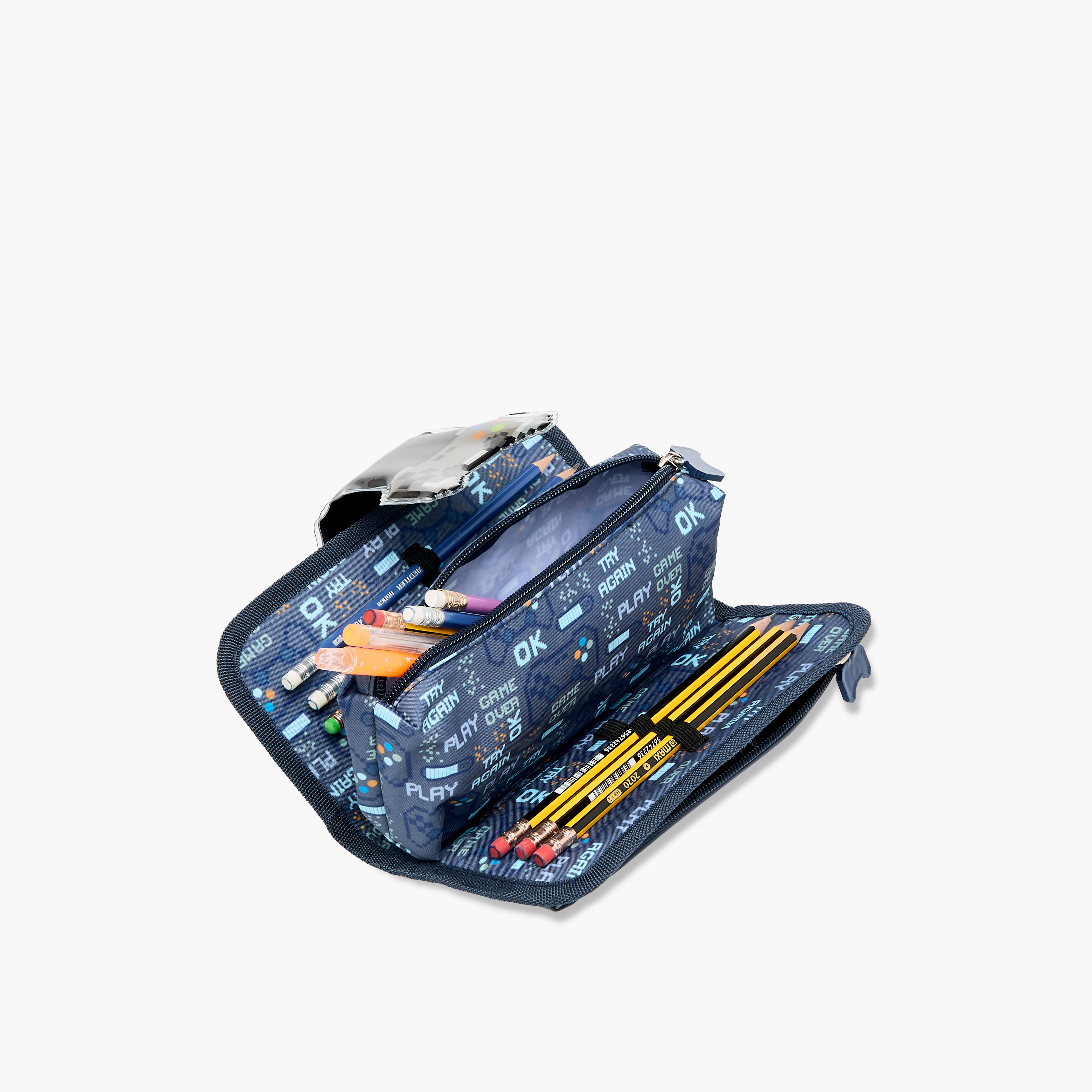Juniors Gaming Print Pencil Pouch with Zip Closure-school-stationery-pencilcases-image-5