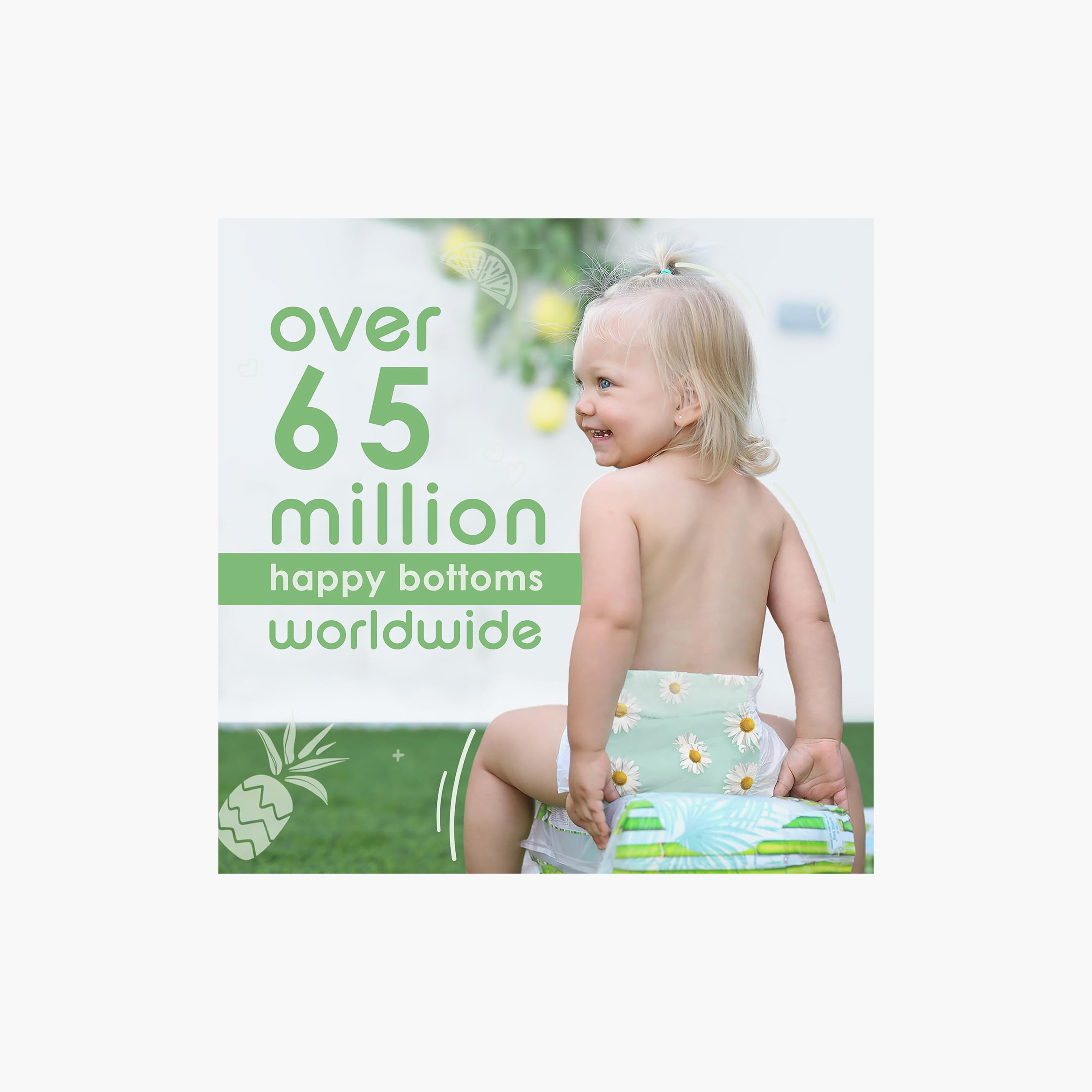 Pure Born 136-Piece Organic Diapers - Assorted Printed - Size 1 - Upto 5kg-baby-diapering-diapers-image-4