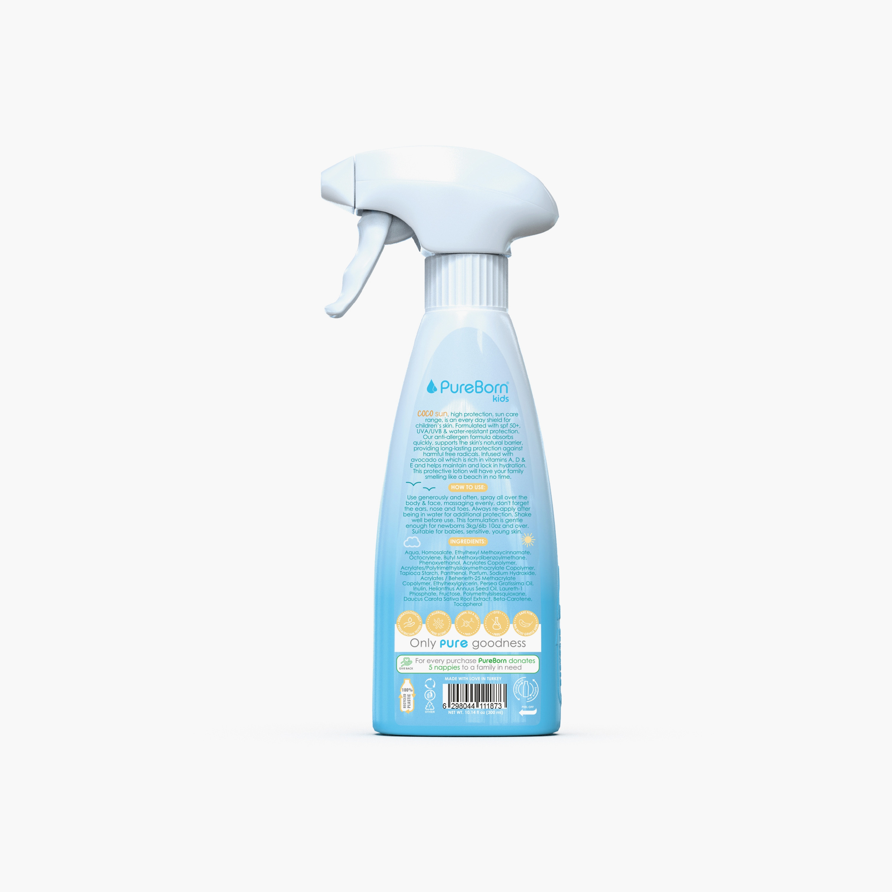 بخاخ حماية من الشمس للأطفال بخلاصة الأفوكادو من بيور بورن - 300 مل-baby-bathandcare-hairbodyskincare-image-2