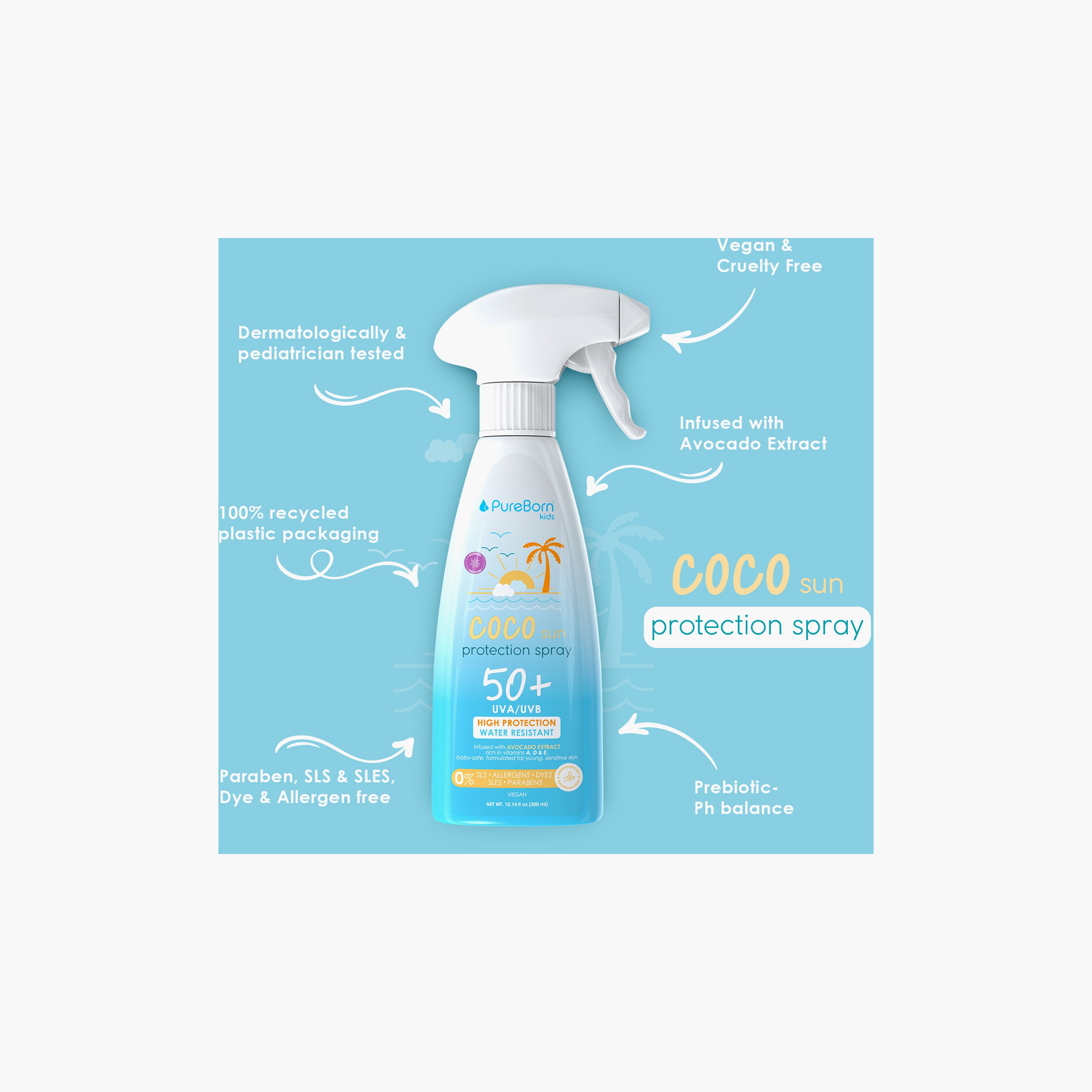 بخاخ حماية من الشمس للأطفال بخلاصة الأفوكادو من بيور بورن - 300 مل-baby-bathandcare-hairbodyskincare-image-3