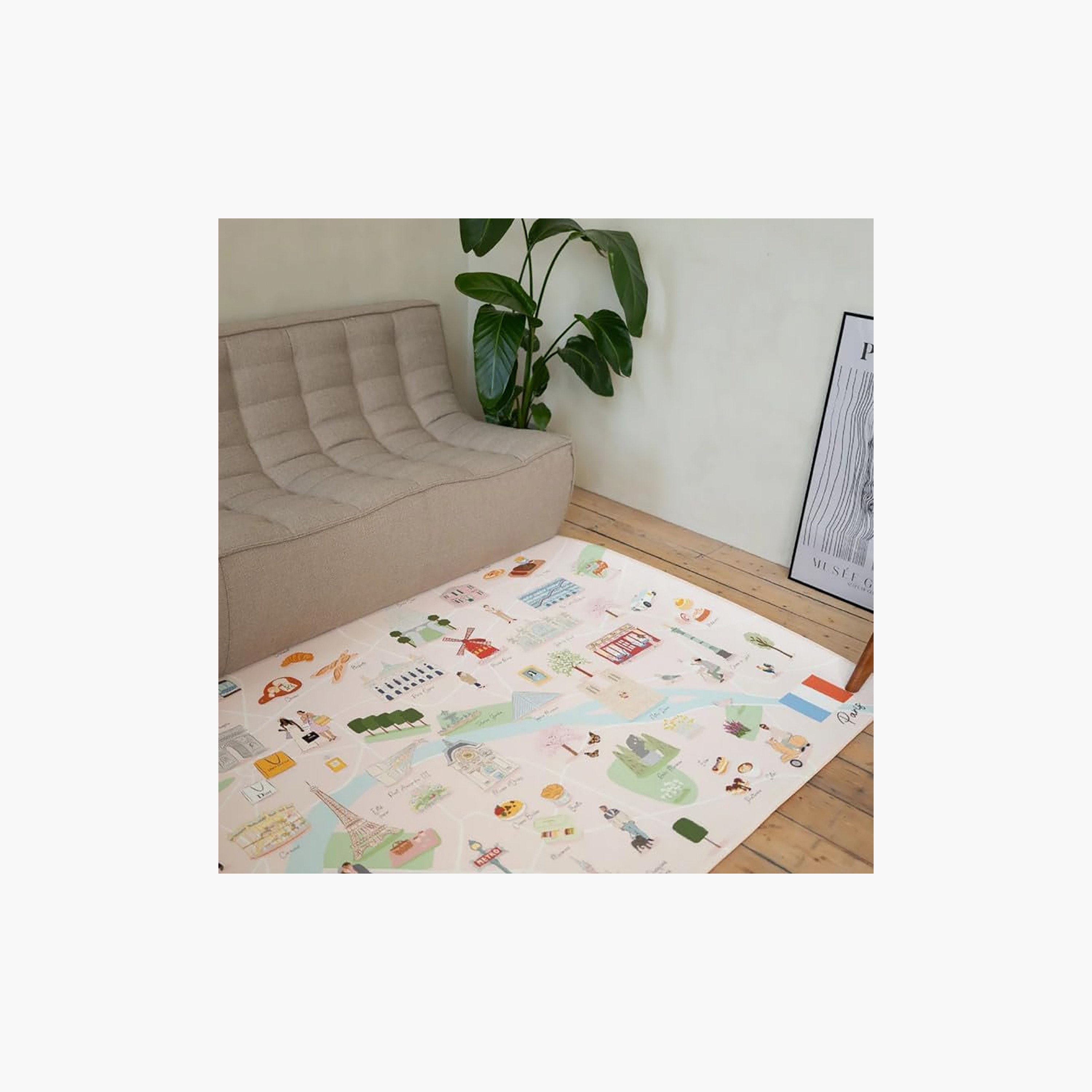 سجادة لعب قابلة للعكس من ميلك إت بيبي - مجموعة جولة المدينة - 200×140×1.5 سم-baby-infantactivity-playpensandplaymats-image-1