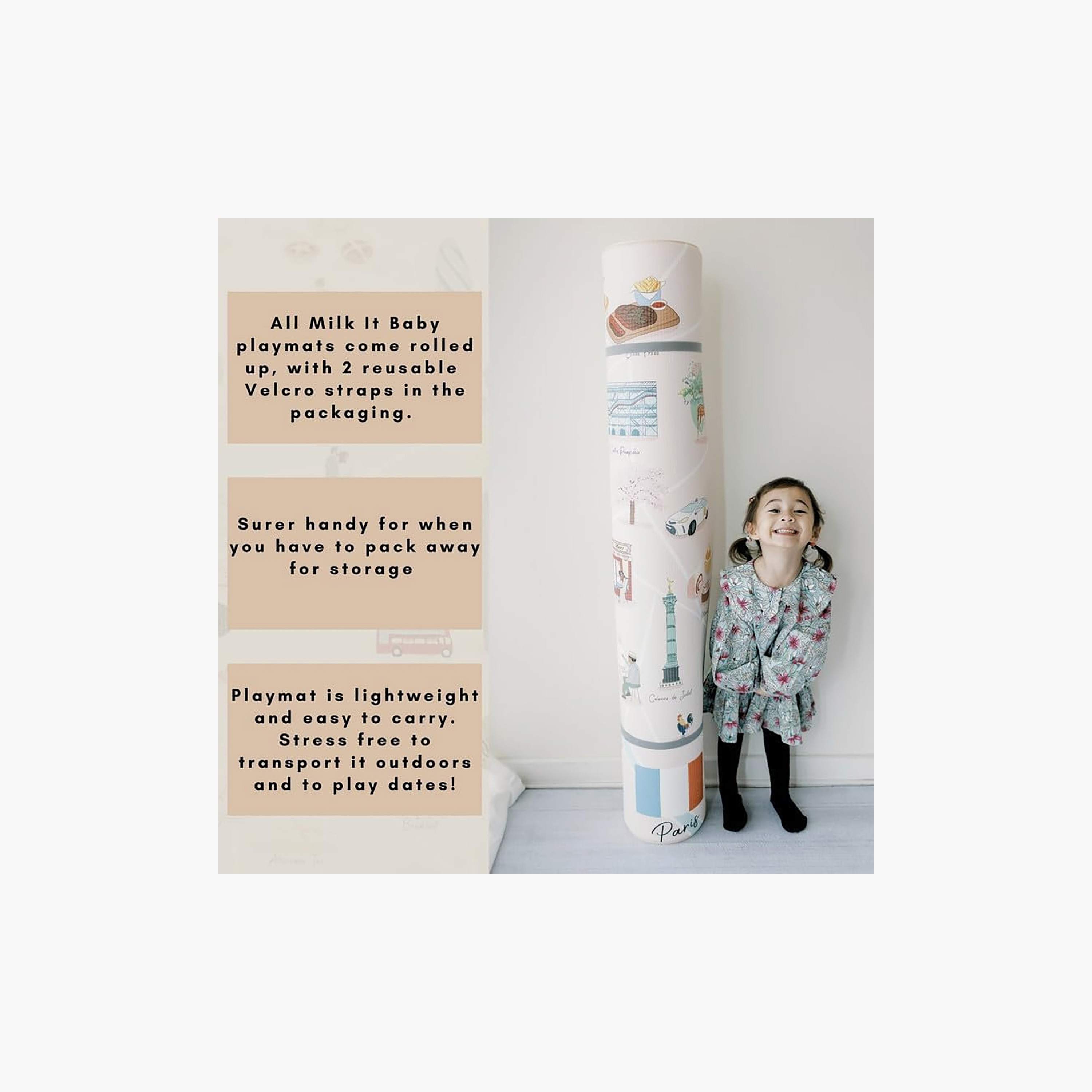 سجادة لعب قابلة للعكس من ميلك إت بيبي - مجموعة جولة المدينة - 200×140×1.5 سم-baby-infantactivity-playpensandplaymats-image-7