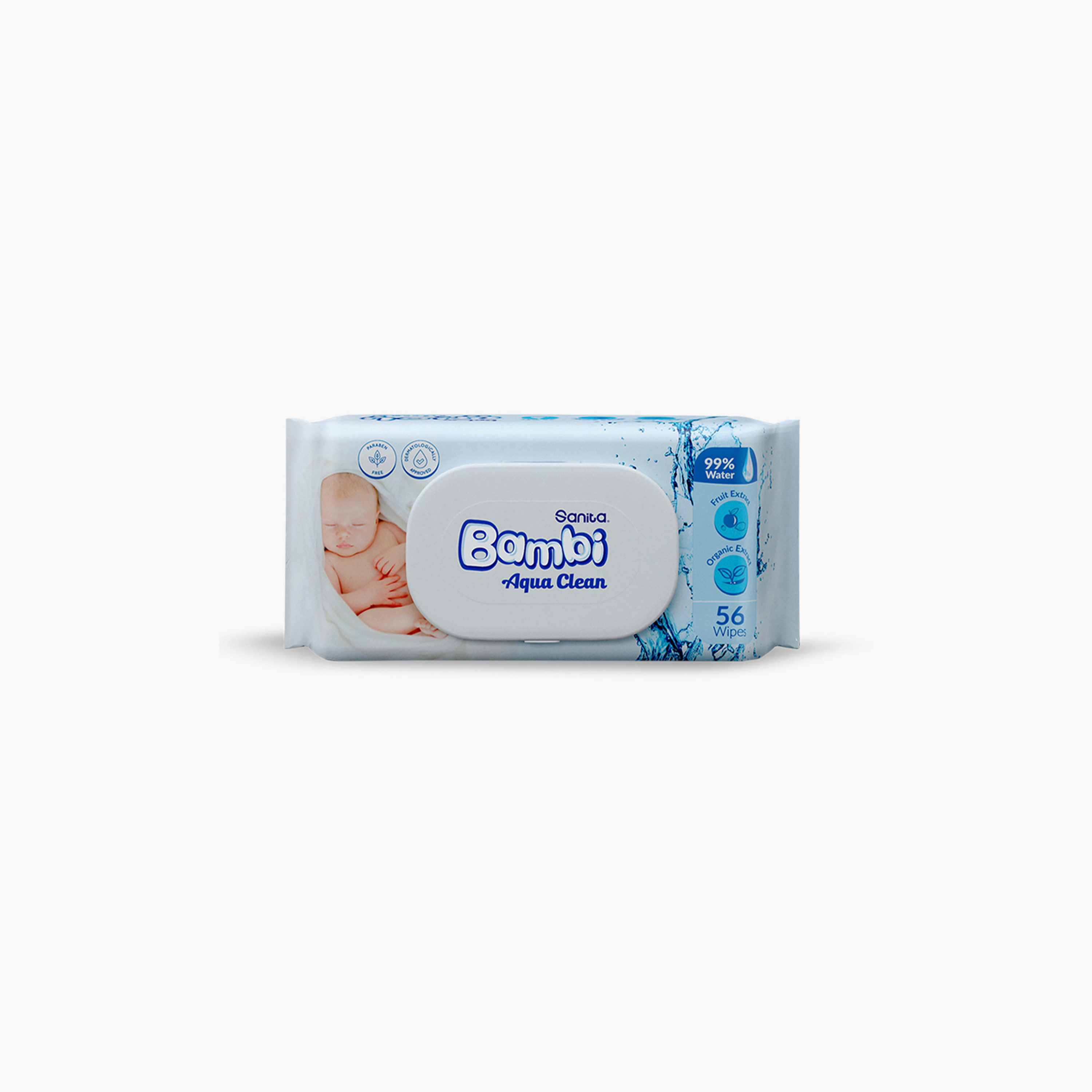 مناديل مبللة أكوا كلين 56 قطعة من سانيتا بامبي-baby-diapering-babywipes-image-6