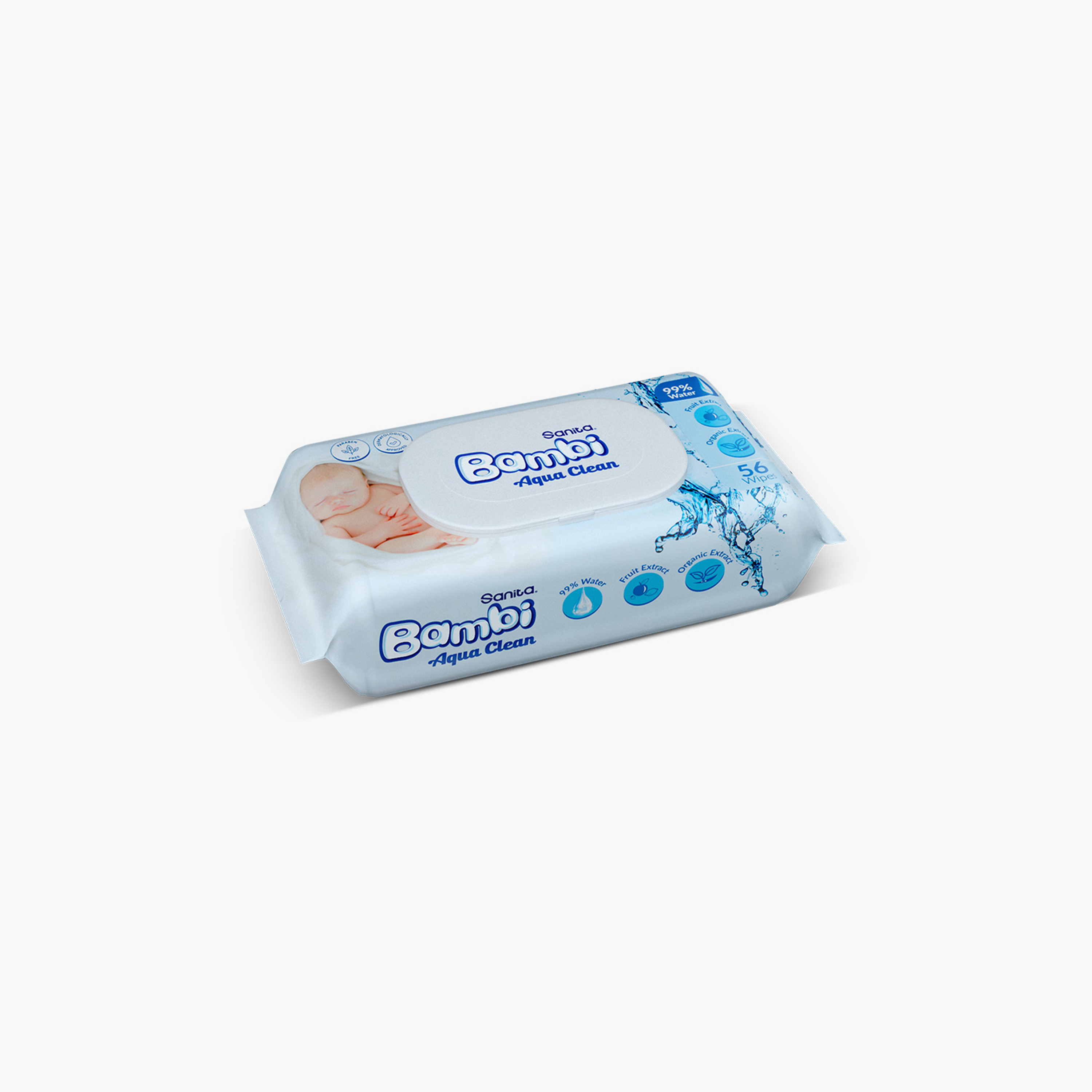 مناديل مبللة أكوا كلين 56 قطعة من سانيتا بامبي-baby-diapering-babywipes-image-5