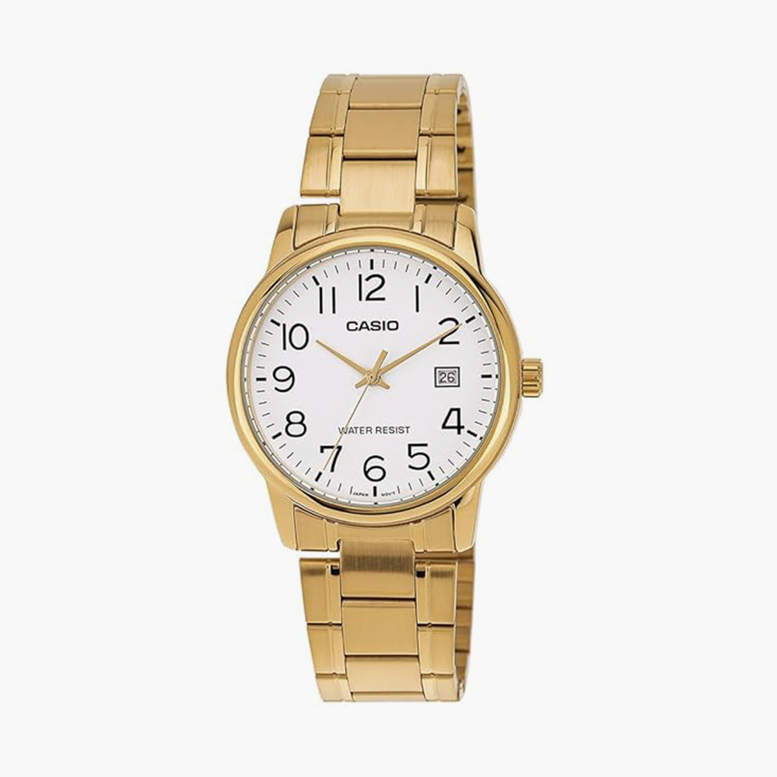 كاسيو- ساعة للرجال تناظرية  سوار ستانلس ستيل ذهبي 45 مم أنالوج | MTP-V002G-7B2UDF-men-watchesandjewellery-watches-image-1
