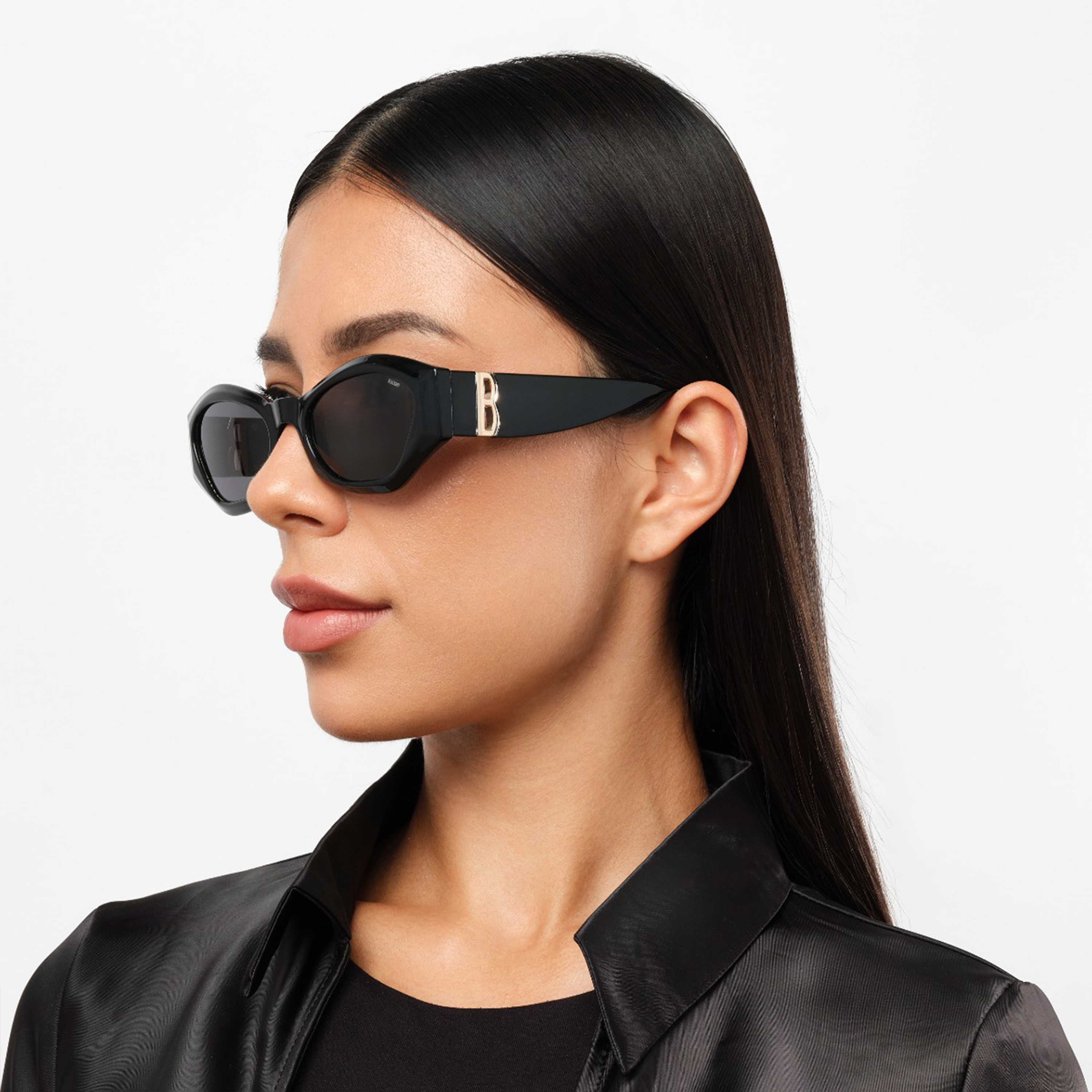 بلاك آوت- نظارة شمسية بلانشيت 55 مم رمادية هندسية - BLA-000329-0404-women-sunglasses-image-5