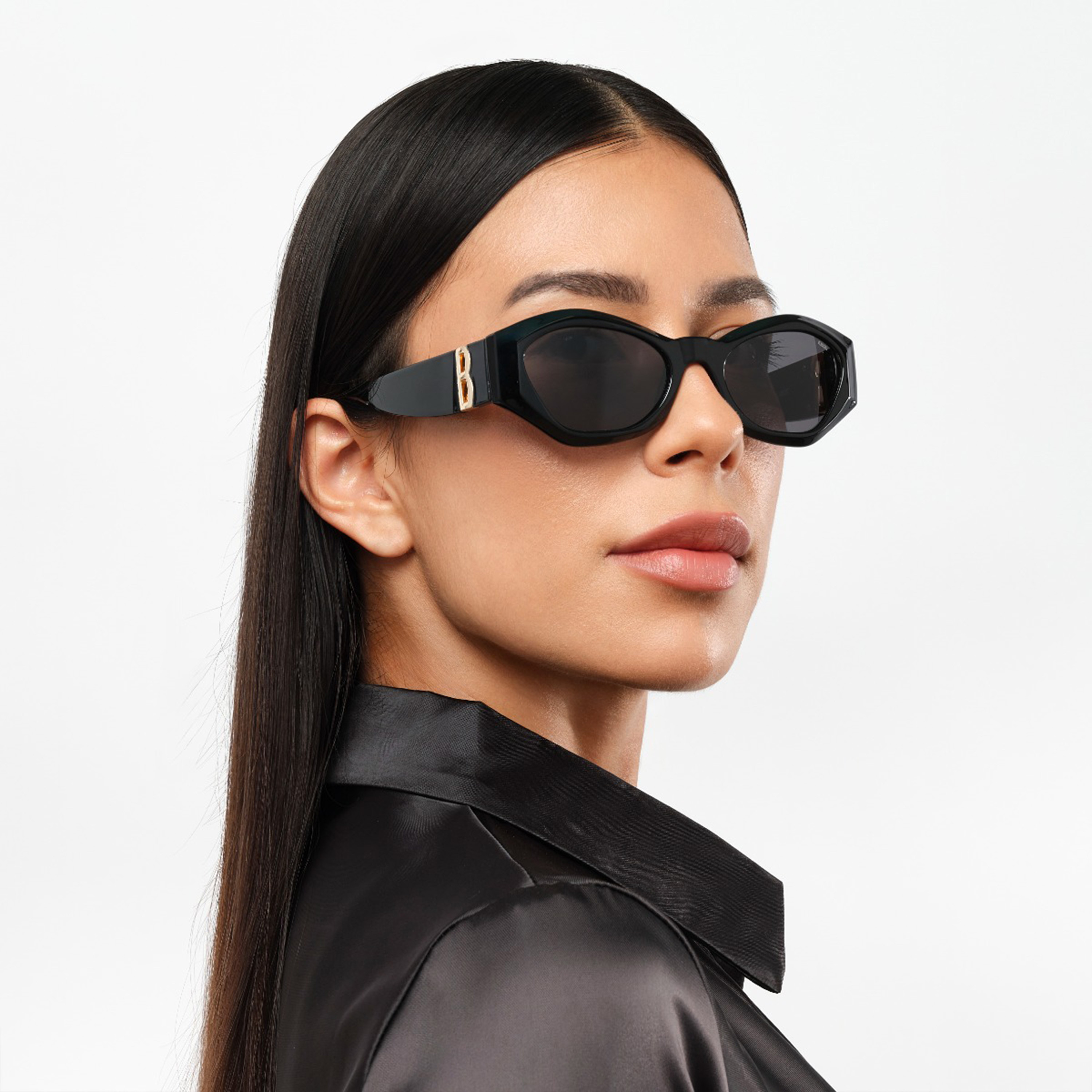 بلاك آوت- نظارة شمسية بلانشيت 55 مم رمادية هندسية - BLA-000329-0404-women-sunglasses-image-6