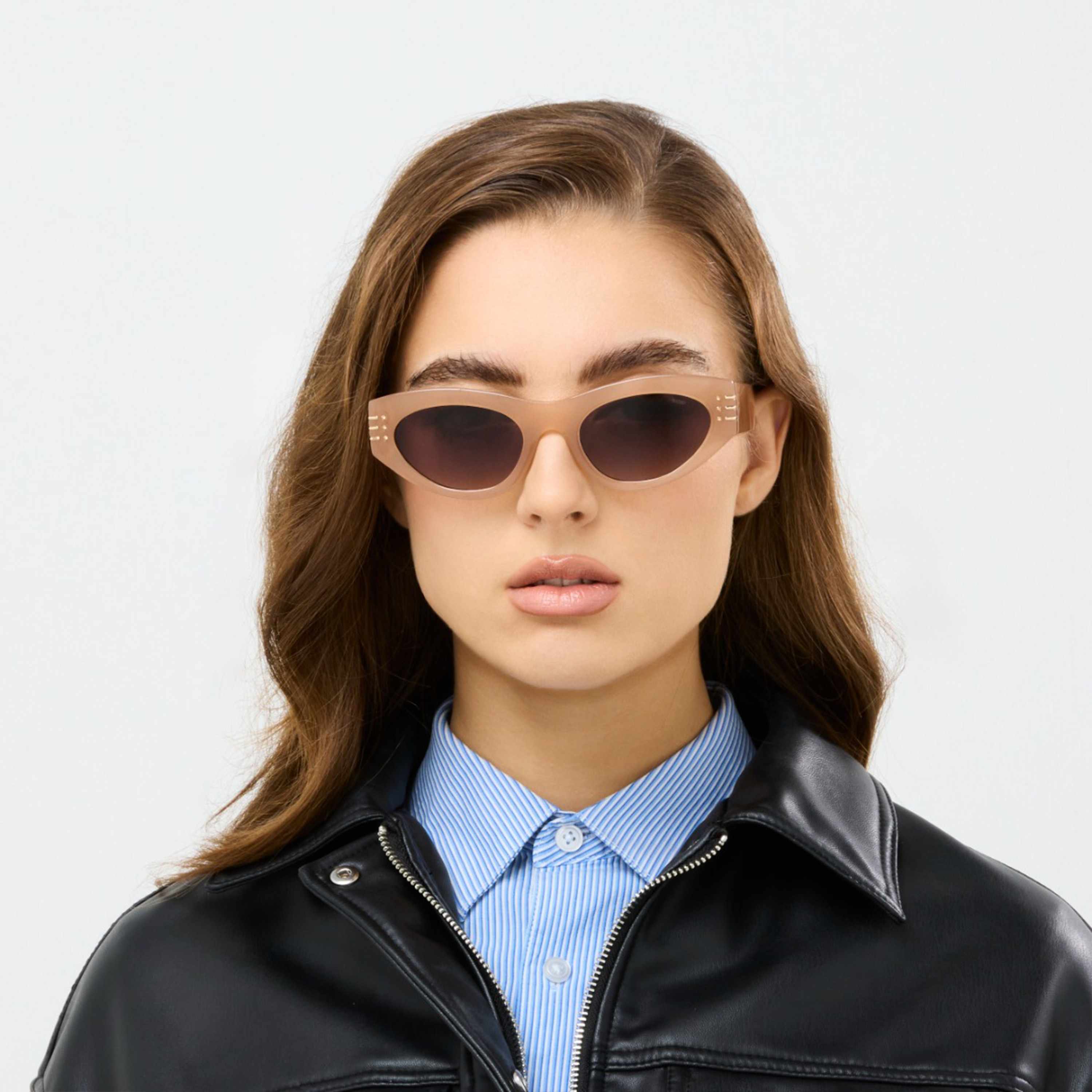 بلاك آوت- نظارة شمسية هارييت 53 مم بنية ذات إطار عين القطة - BLA-000332-2404-women-sunglasses-image-5
