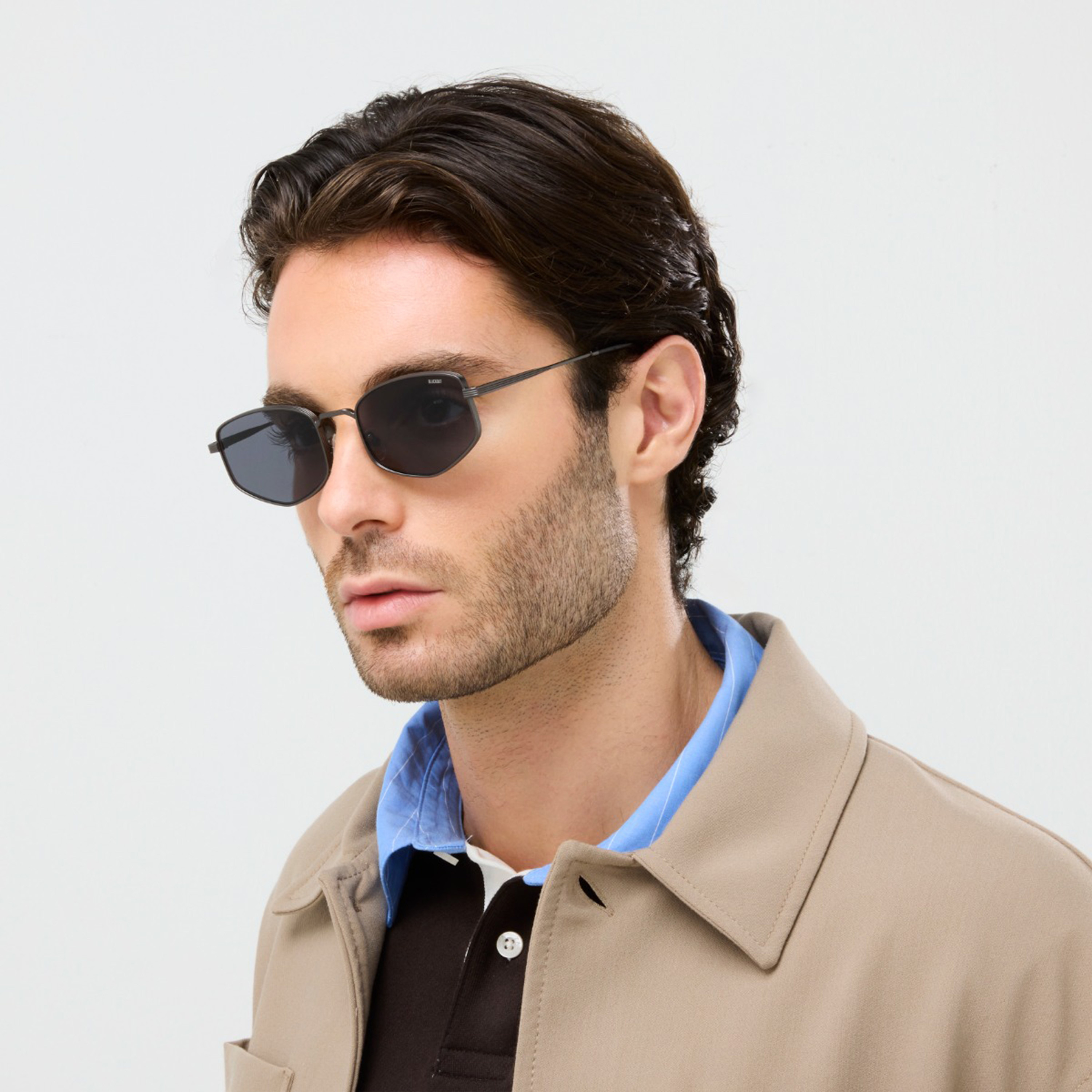 بلاك آوت- نظارة شمسية هارولد 54 مم رمادية ذات إطار هندسي - BLA-000336-0707-men-sunglasses-image-5