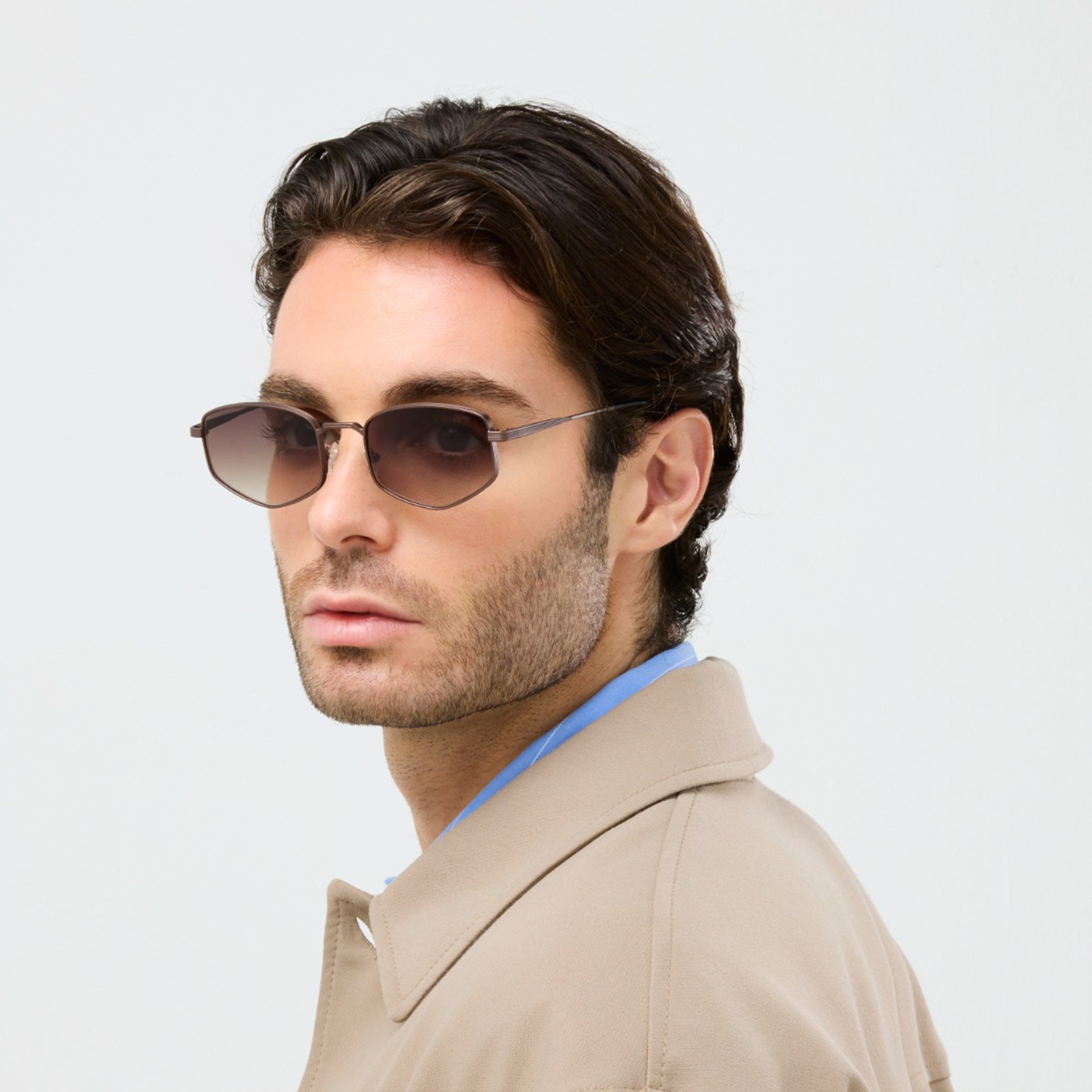 بلاك آوت- نظارة شمسية هارولد 54 مم بنية ذات إطار هندسي - BLA-000336-1804-men-sunglasses-image-5