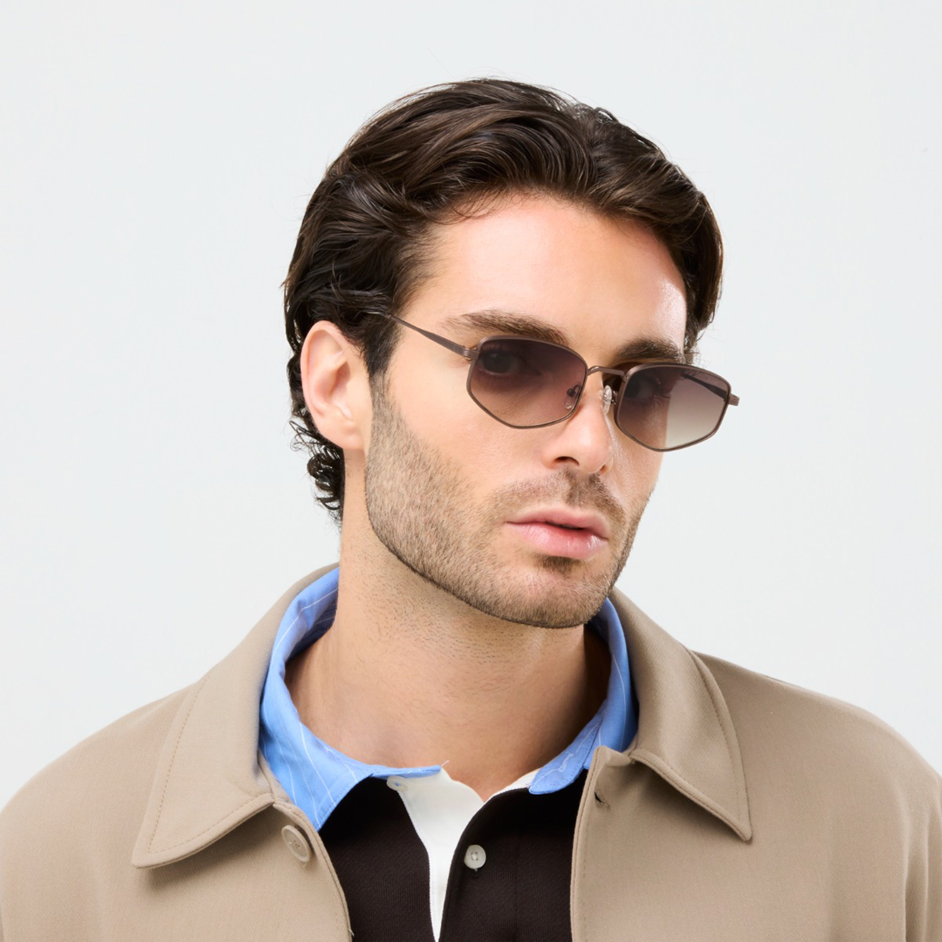 بلاك آوت- نظارة شمسية هارولد 54 مم بنية ذات إطار هندسي - BLA-000336-1804-men-sunglasses-image-6