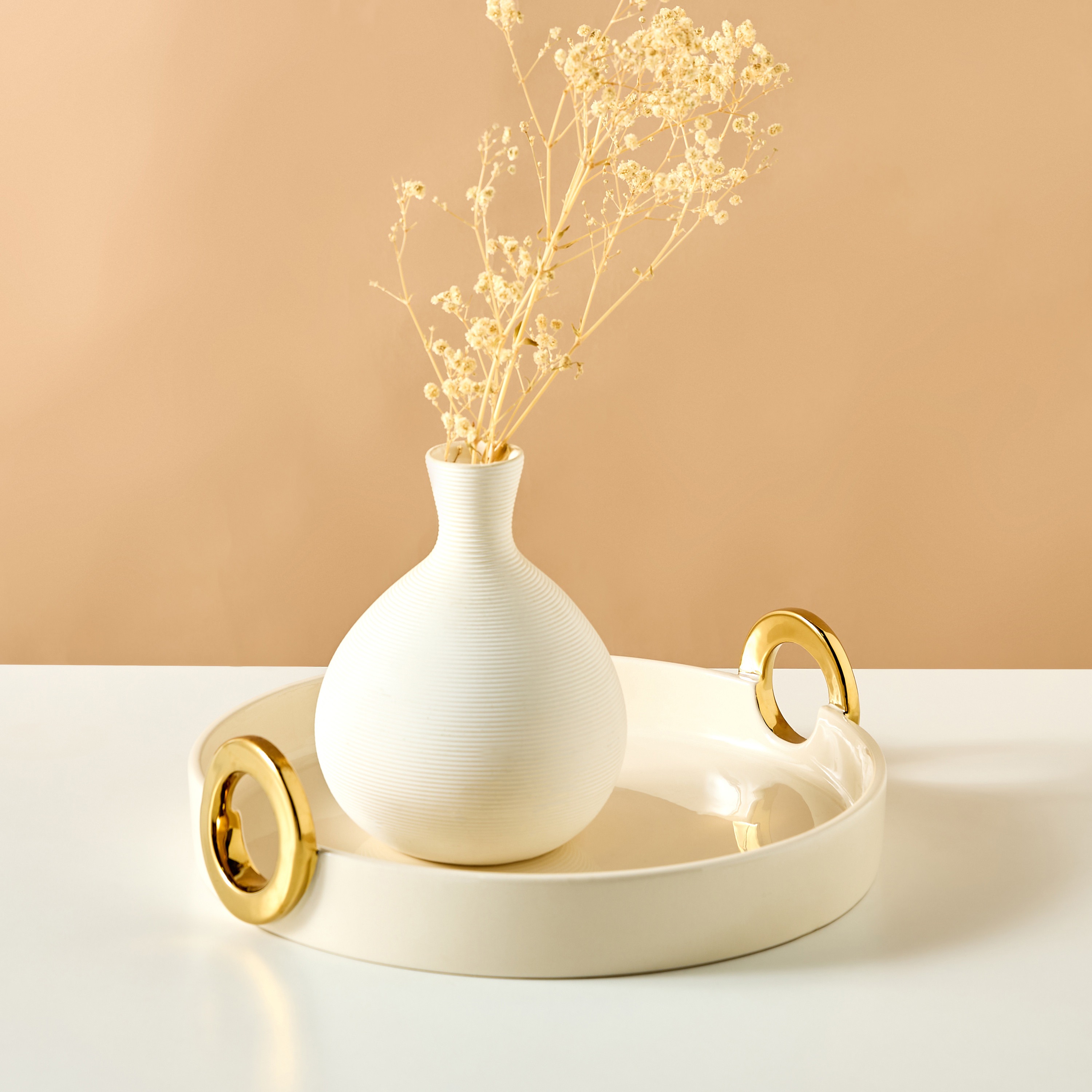 Evoque Decorative Serving Tray with Handles - 31 cms-household-dining-serveware-servingtrays-image-1