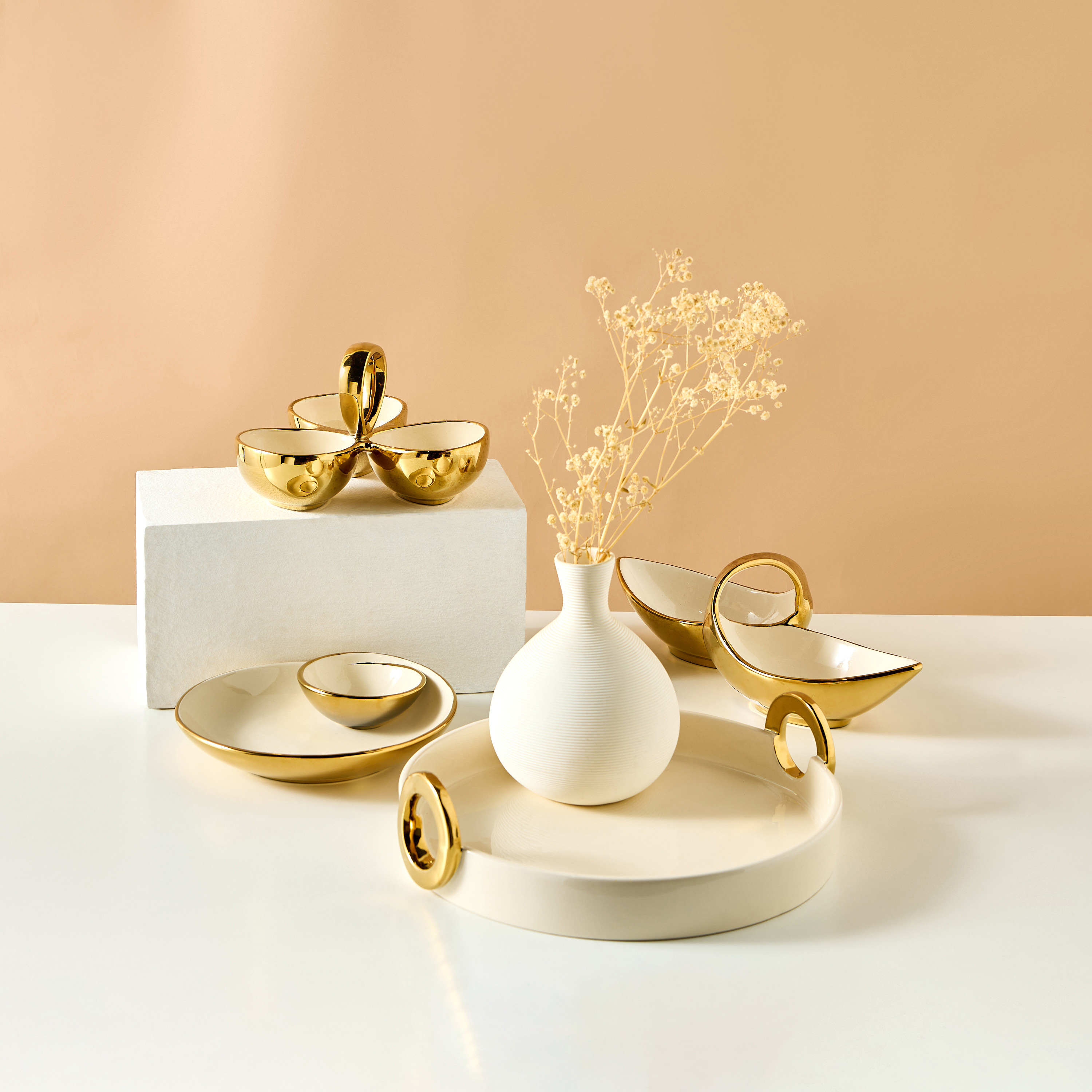 Evoque Decorative Serving Tray with Handles - 31 cms-household-dining-serveware-servingtrays-image-4