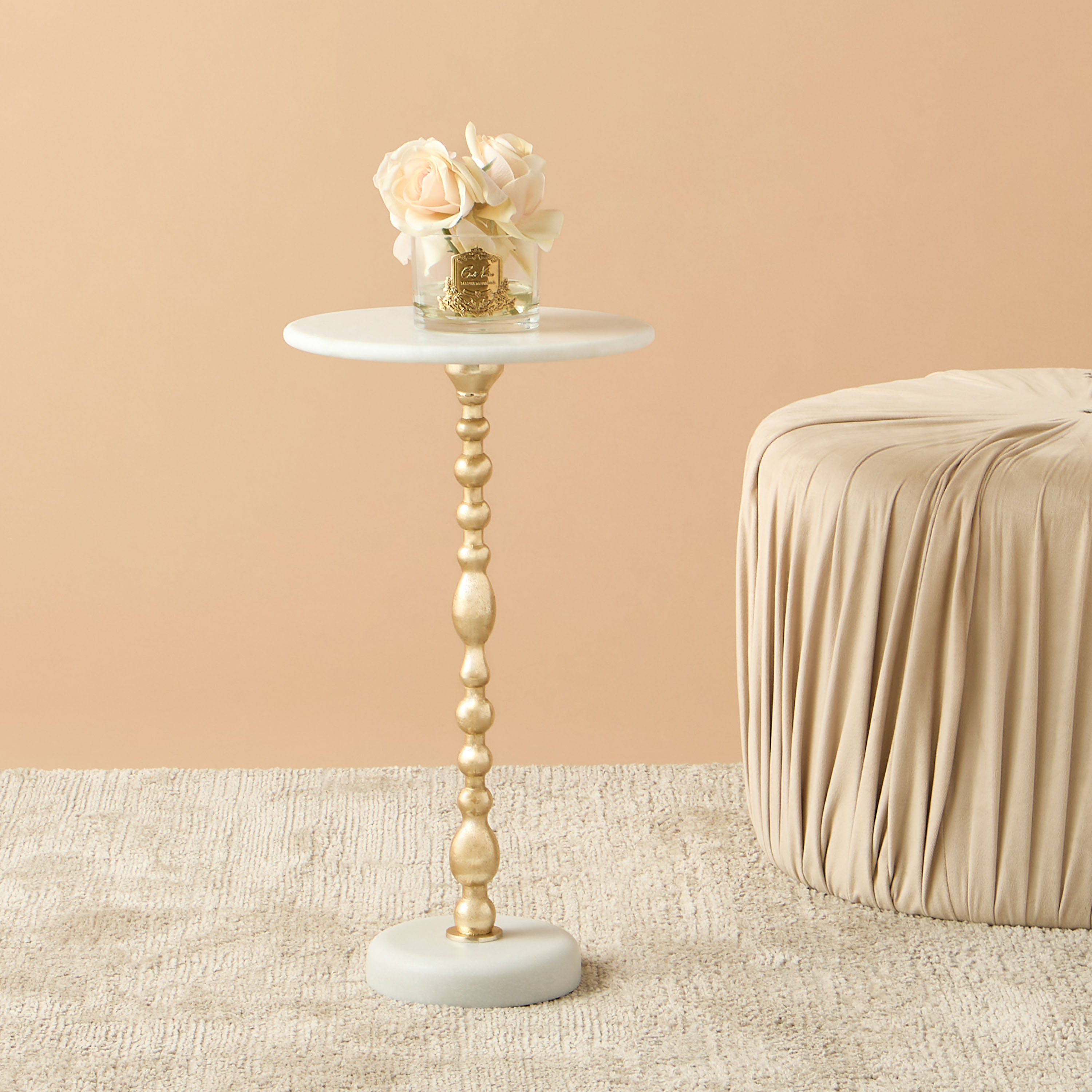 Marble Top Accent Table - 30x55 cms-furniture-livingroom-sideandendtables-image-1