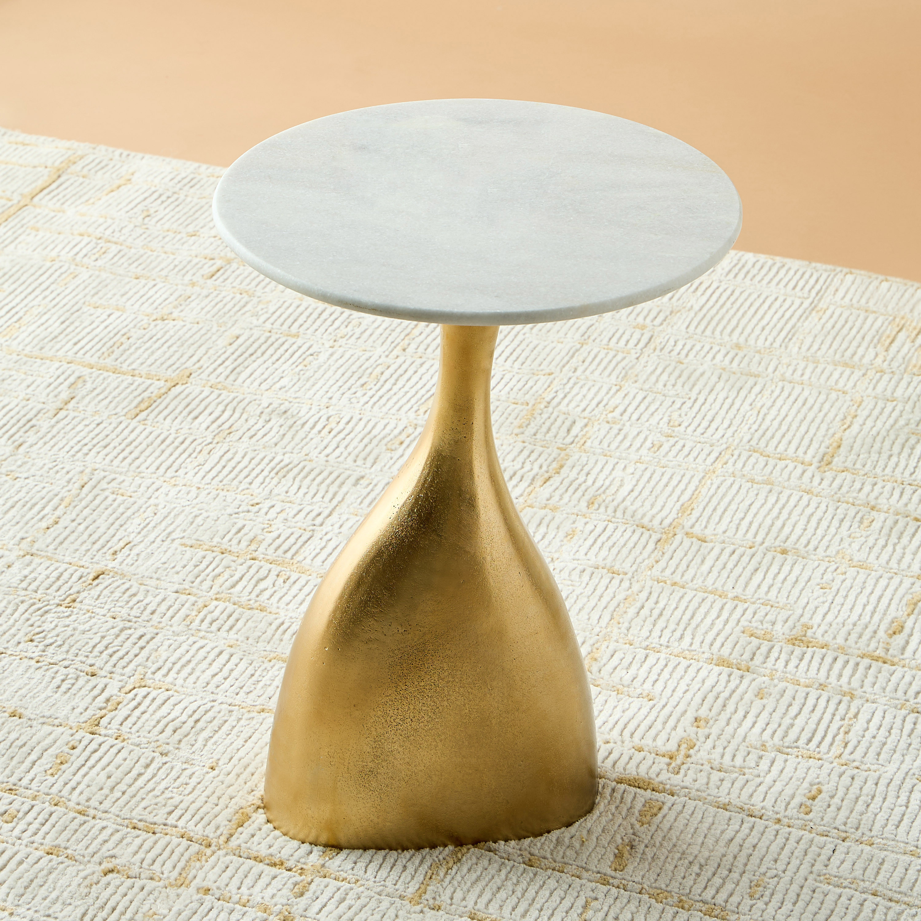 Geo Marble Top Accent Table - 55x40 cms-furniture-livingroom-sideandendtables-image-1
