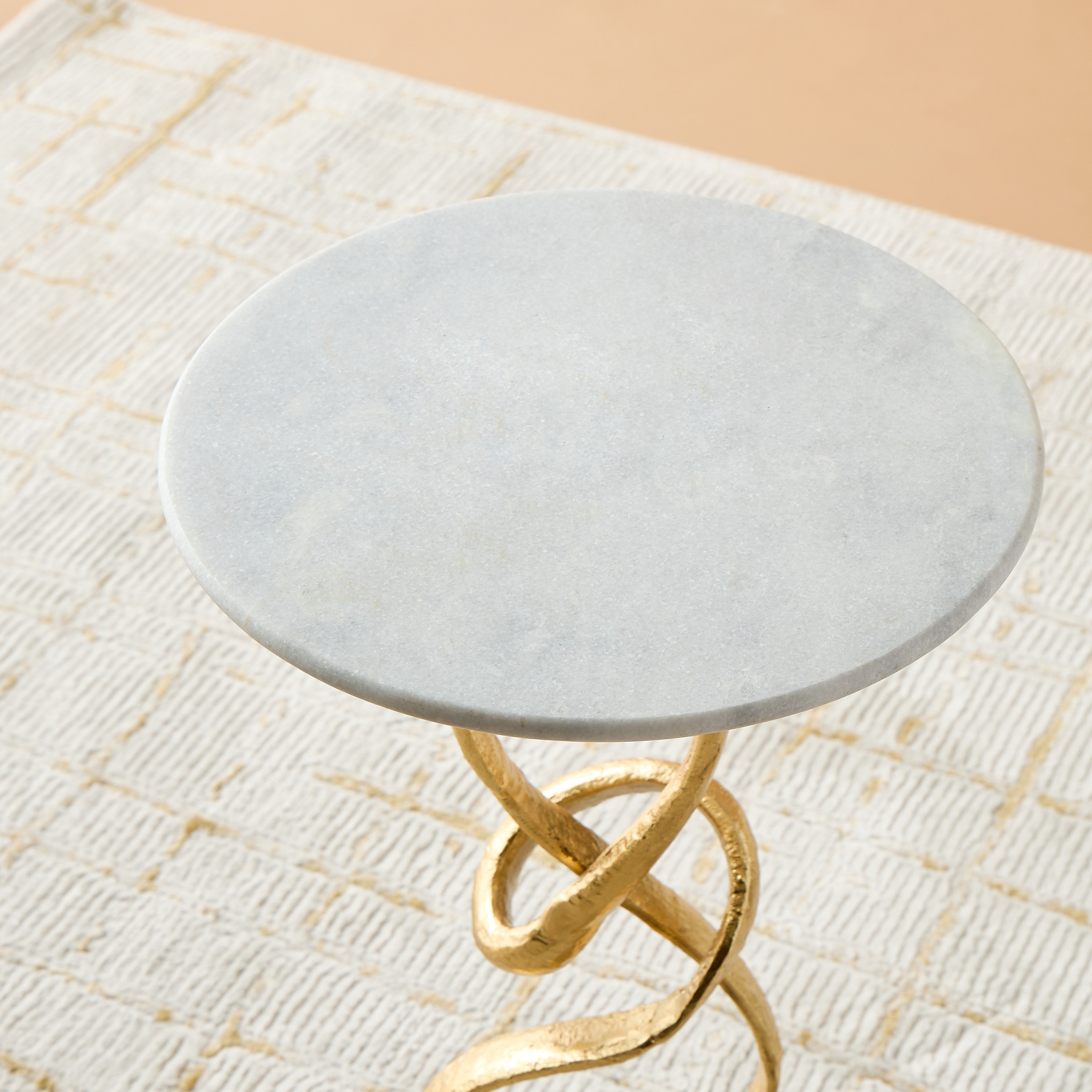 Abstract Marble Top Accent Table - 60x40 cms-furniture-livingroom-sideandendtables-image-3