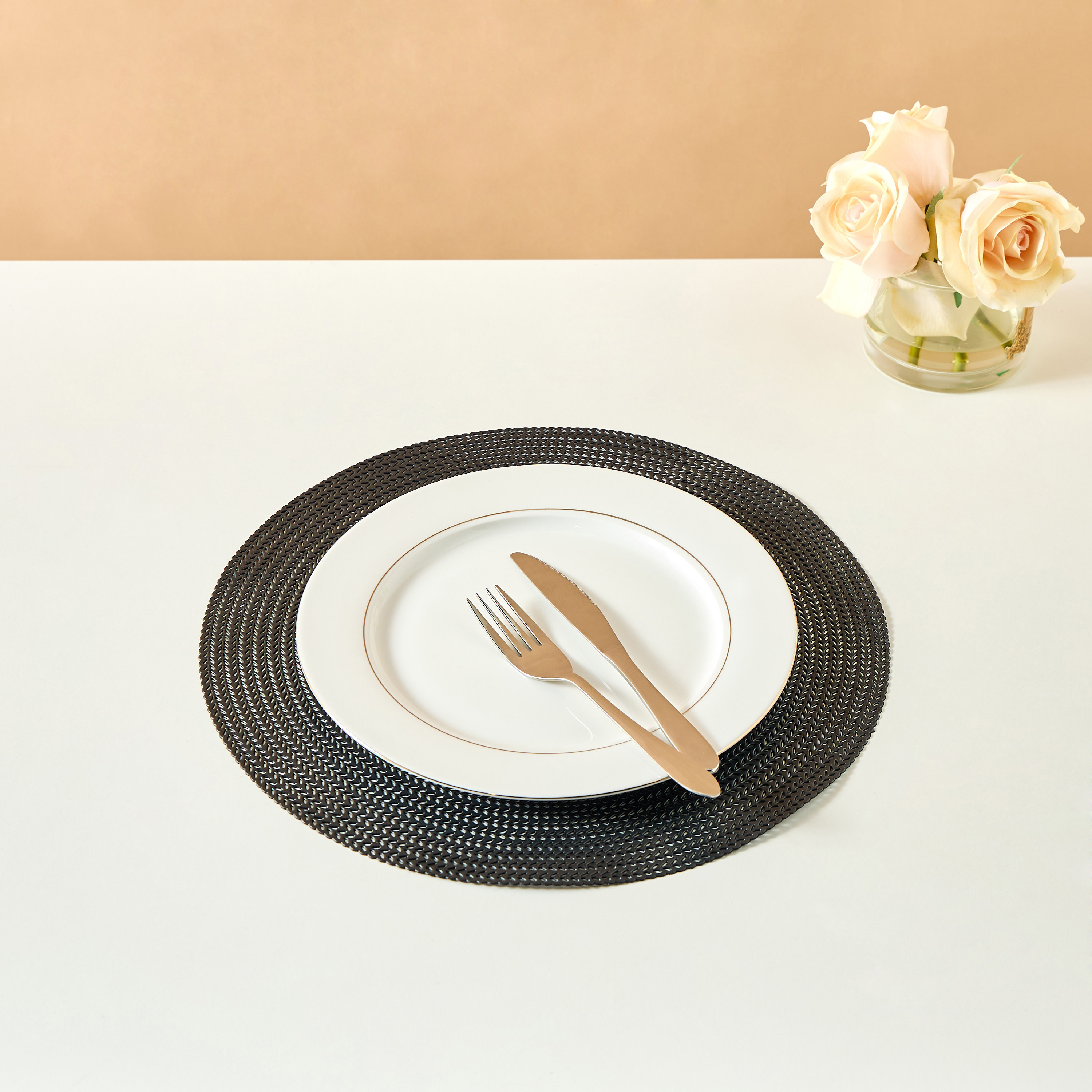Cutwork Detail 4-Piece Placemat Set - 38 cm-household-dining-tablelinen-placemats-image-1