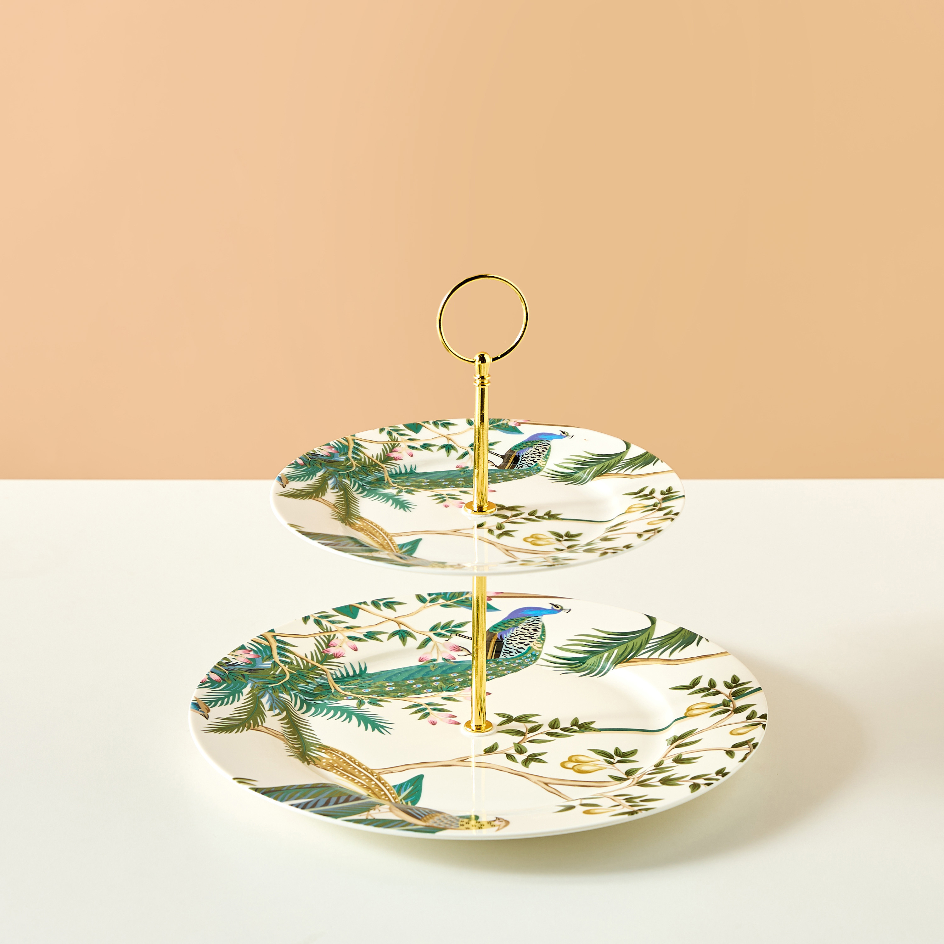 Peacock 2-Tier Cake Stand - 27 cm-household-dining-serveware-cakestands-image-2