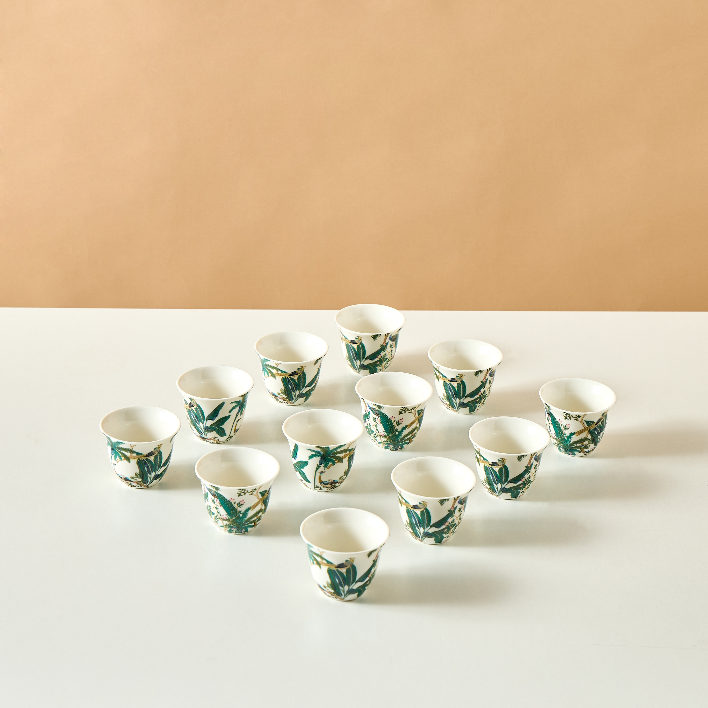 Peacock 12-Piece Printed New Bone China Kahwa Cup Set-household-dining-teaandcoffee-teaandcoffeesets-image-2