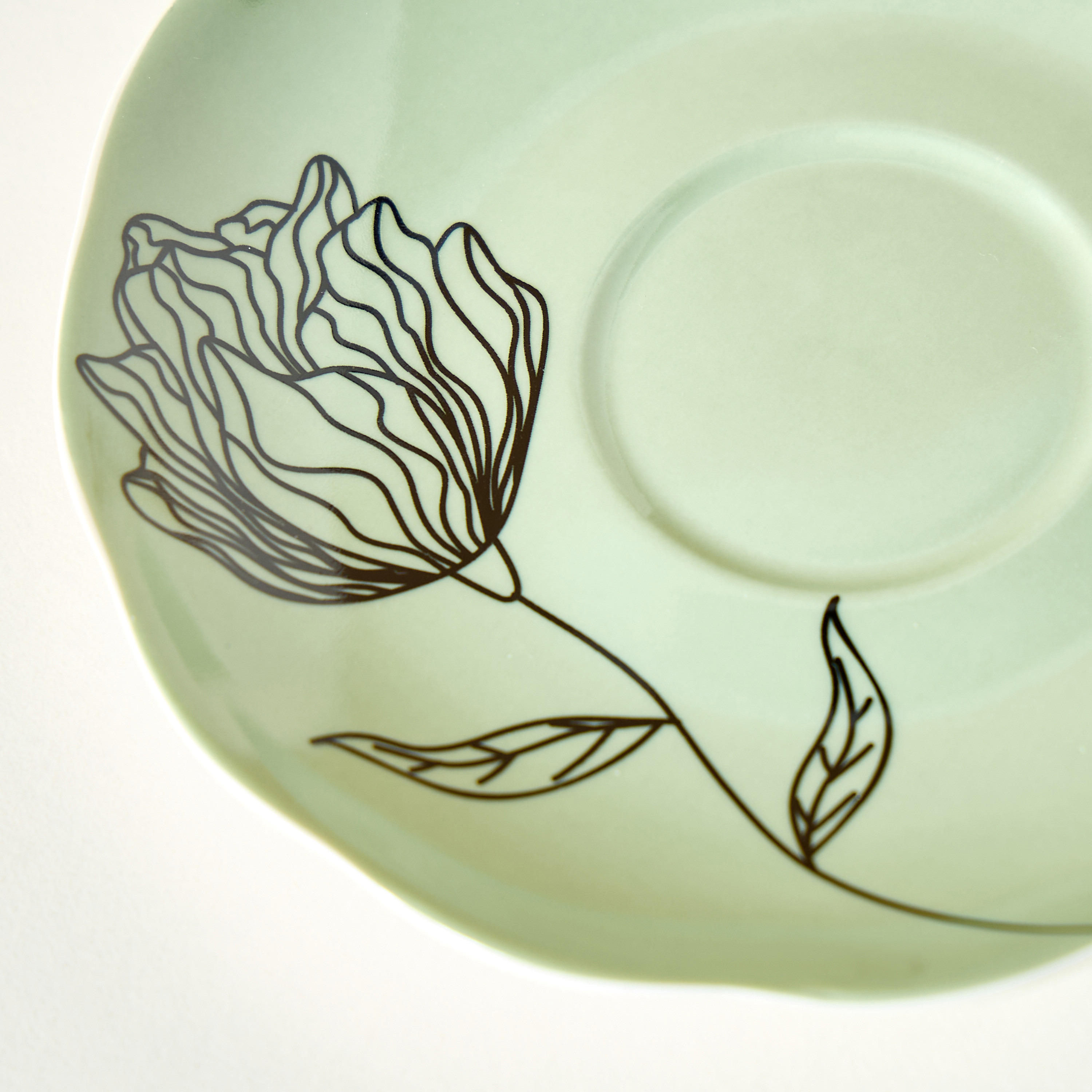 Floral Print 4-Piece Cup and Saucer Set-household-dining-teaandcoffee-teaandcoffeesets-image-4