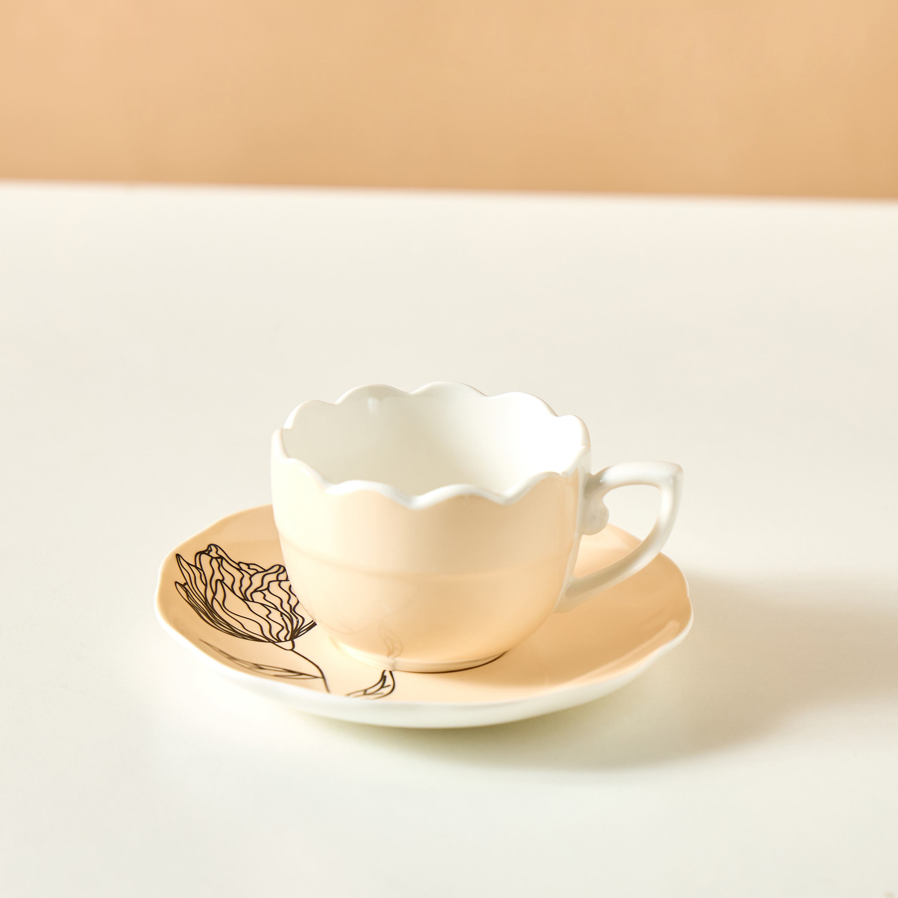 Floral Print 4-Piece Cup and Saucer Set-household-dining-teaandcoffee-teaandcoffeesets-image-4
