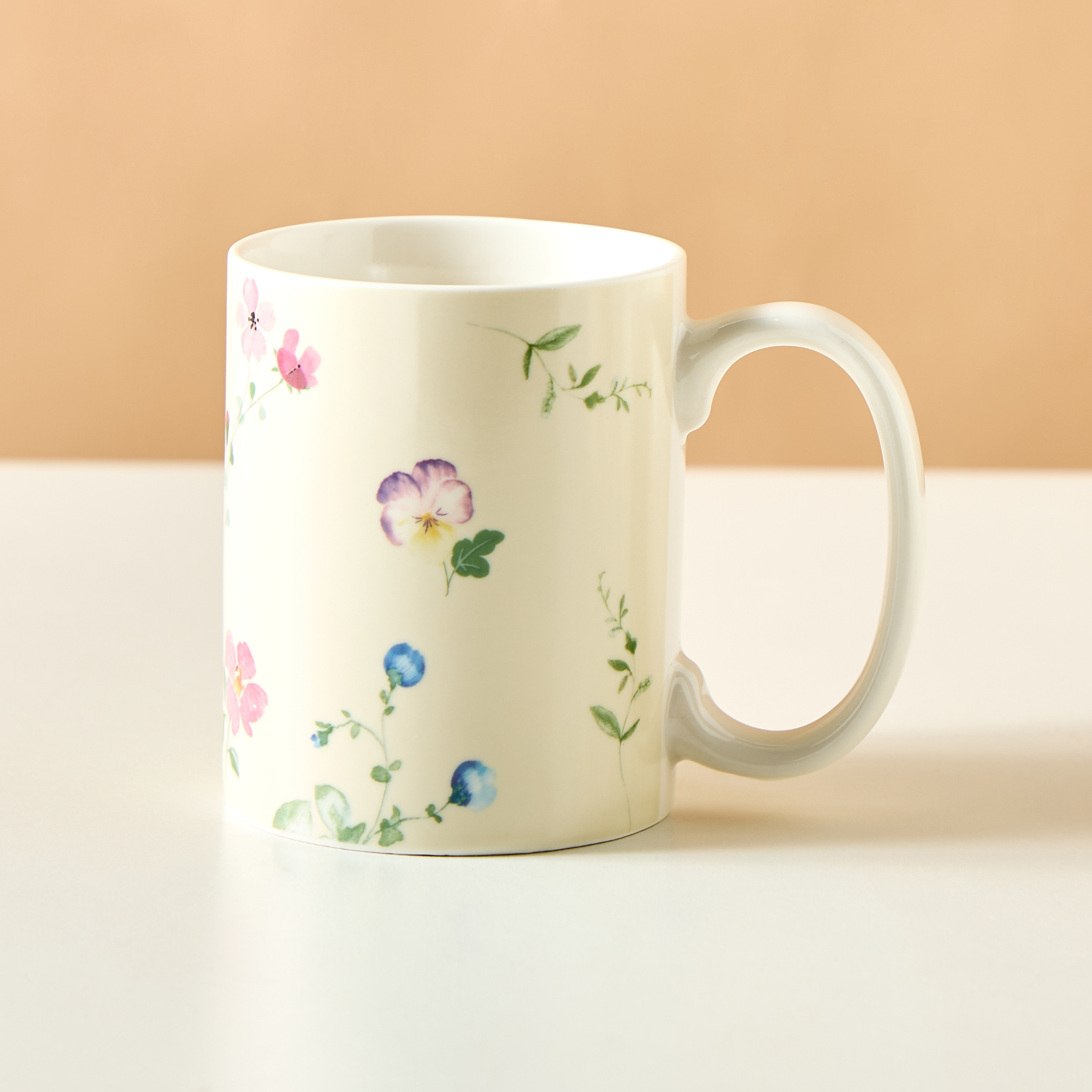 Floral Print 4-Piece Mug with Handle Set - 350 ml-household-dining-teaandcoffee-teaandcoffeesets-image-3