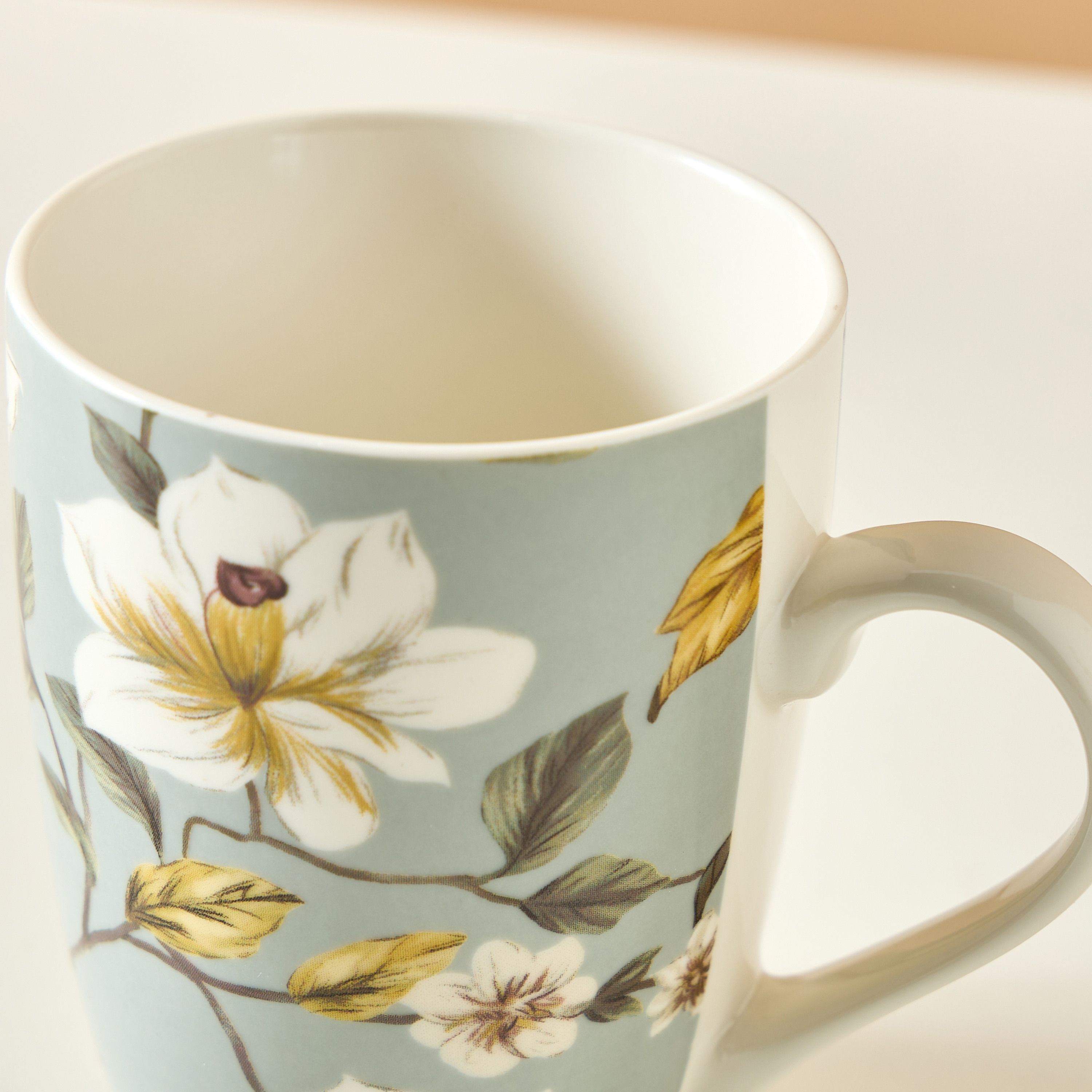 Floral Printed New Bone China Mug - 340 ml-household-dining-teaandcoffee-mugsandcups-image-3