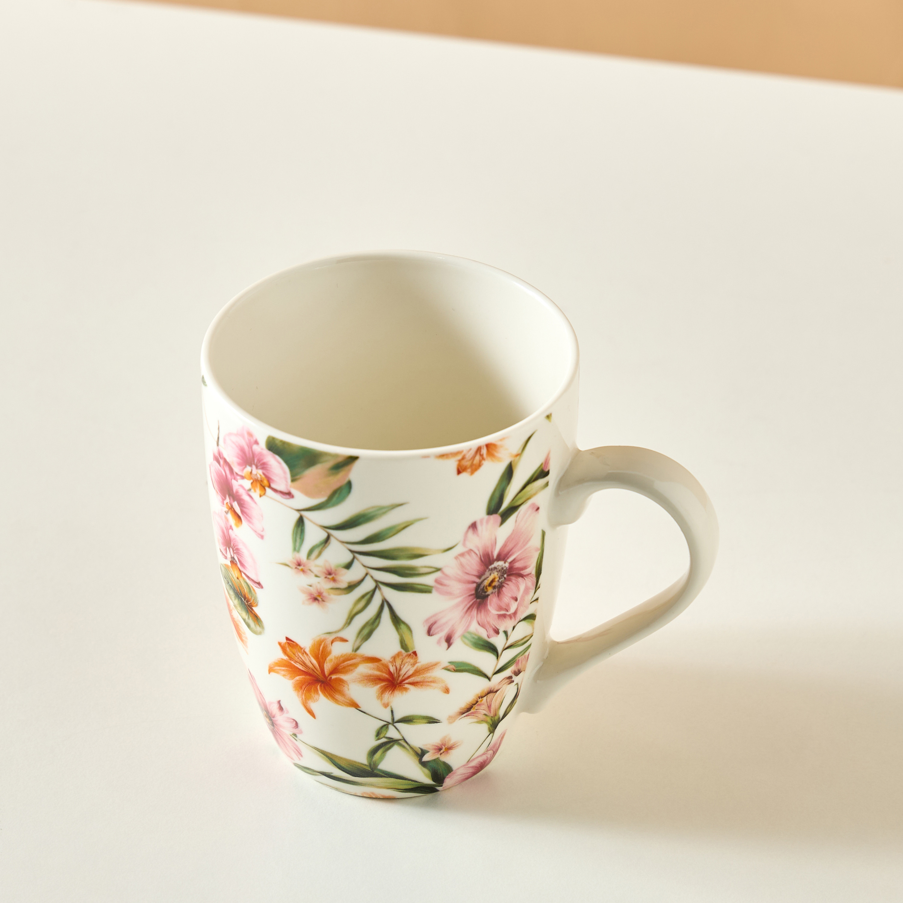 Floral Printed New Bone China Mug - 340 ml-household-dining-teaandcoffee-mugsandcups-image-2