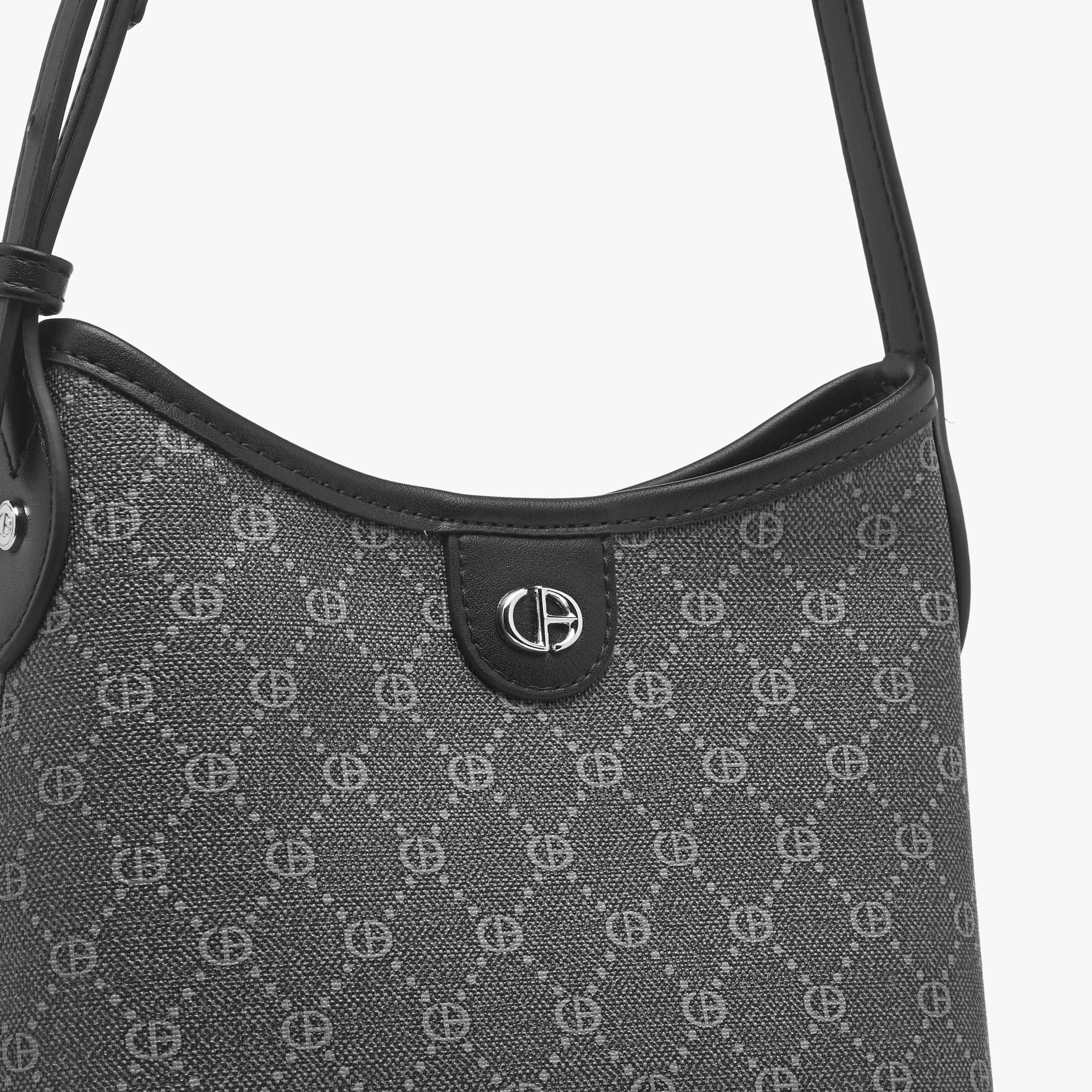 شنطة هوبو بحزام قابل للتعديل وطبعات مونوجرام ومحفظة من كريسبيلا-women-bagsandwallets-handbags-image-7