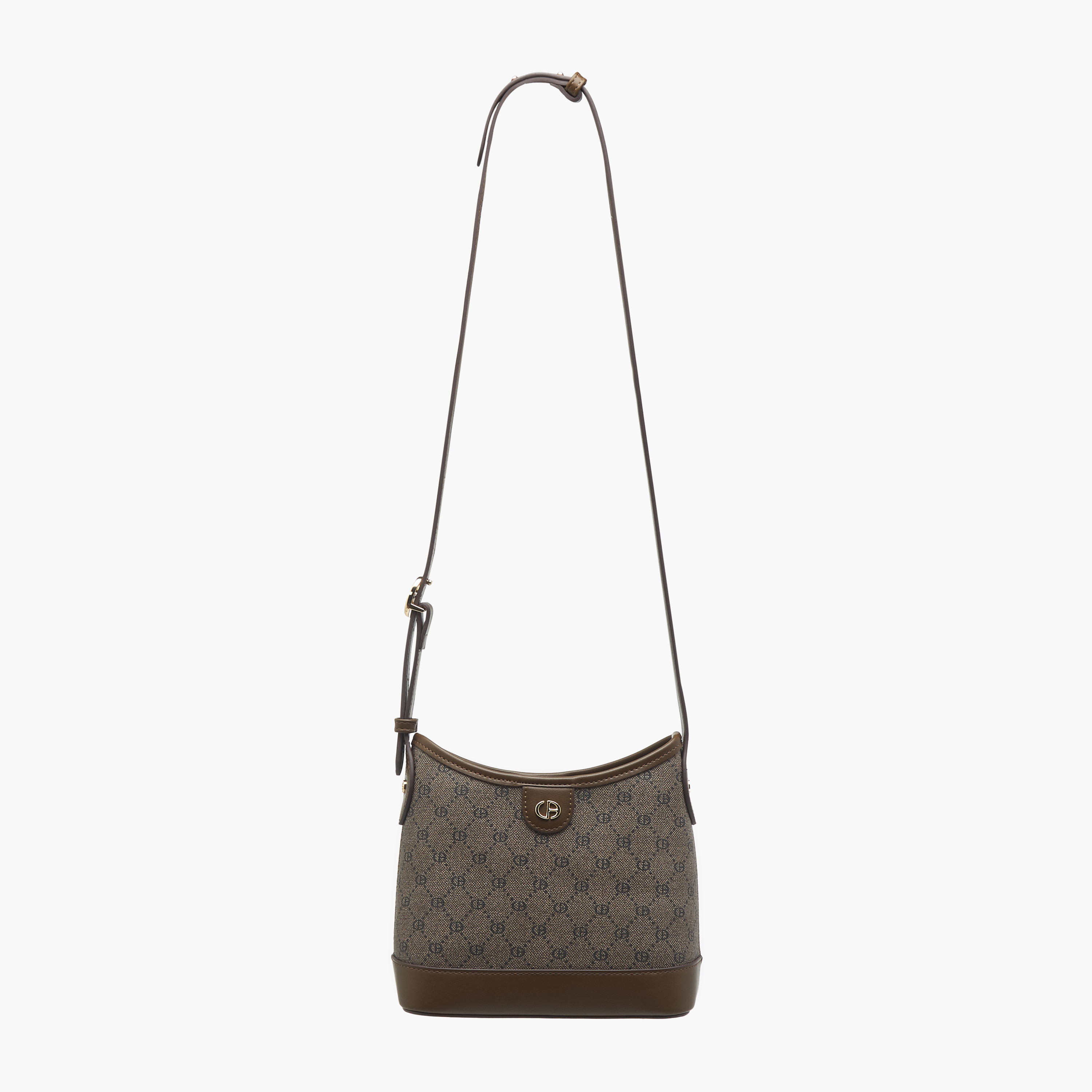 Chrisbella Monogram Print Hobo Bag with Adjustable Strap and Wallet-women-bagsandwallets-handbags-image-3