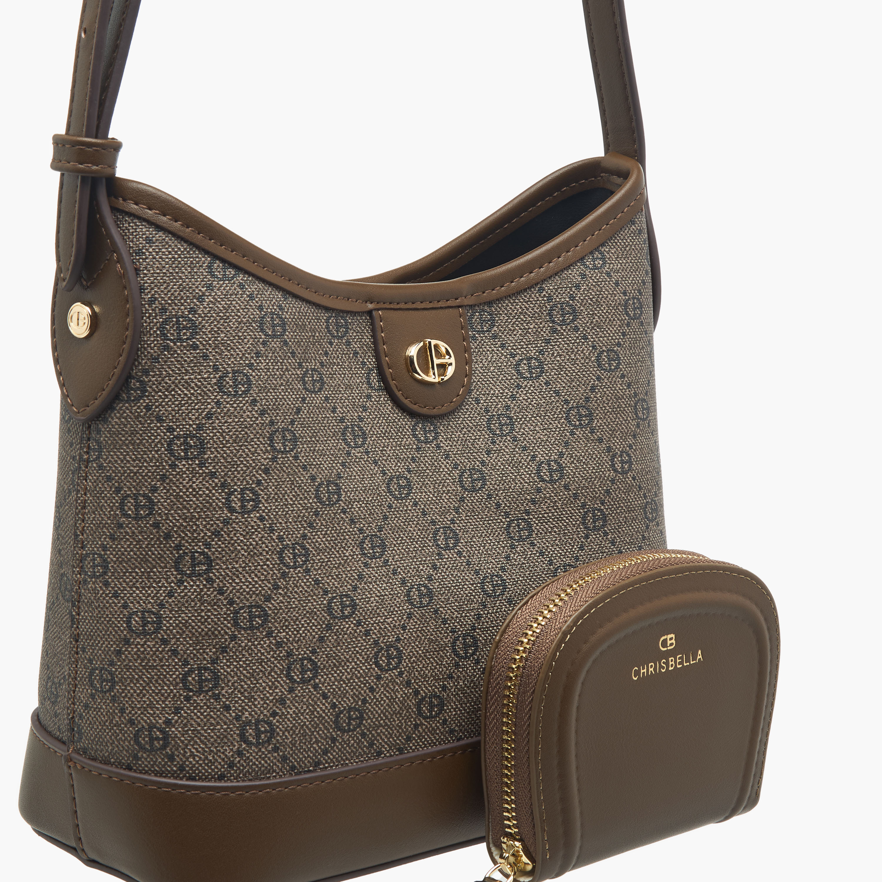 Chrisbella Monogram Print Hobo Bag with Adjustable Strap and Wallet-women-bagsandwallets-handbags-image-6
