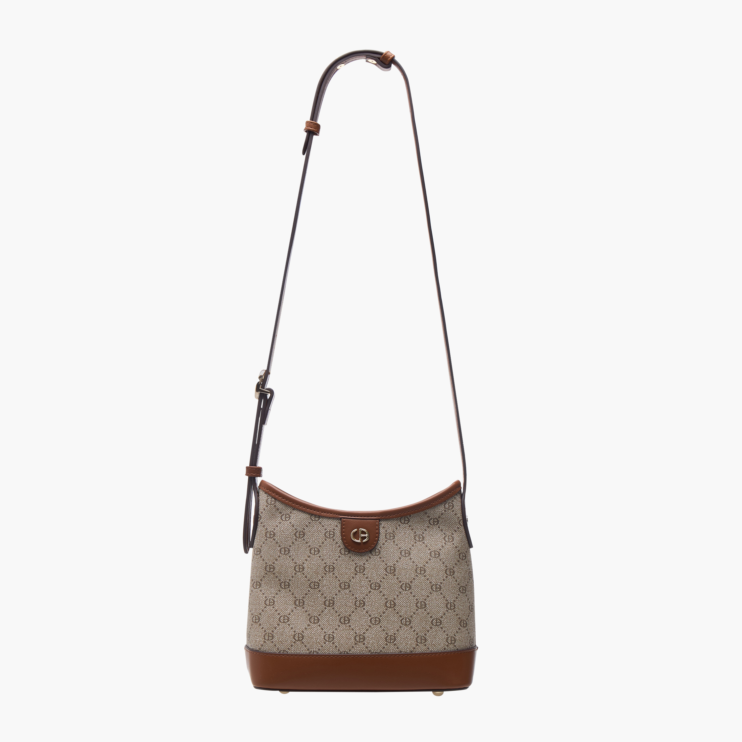 Chrisbella Monogram Print Hobo Bag with Adjustable Strap and Wallet-women-bagsandwallets-handbags-image-3