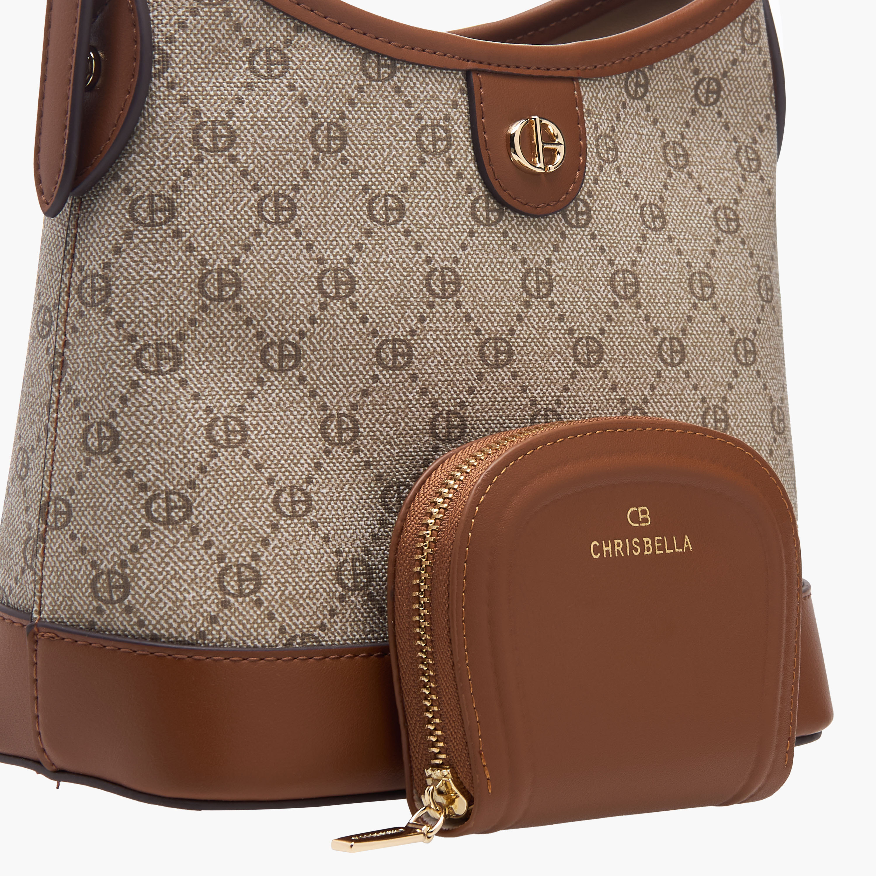 Chrisbella Monogram Print Hobo Bag with Adjustable Strap and Wallet-women-bagsandwallets-handbags-image-6