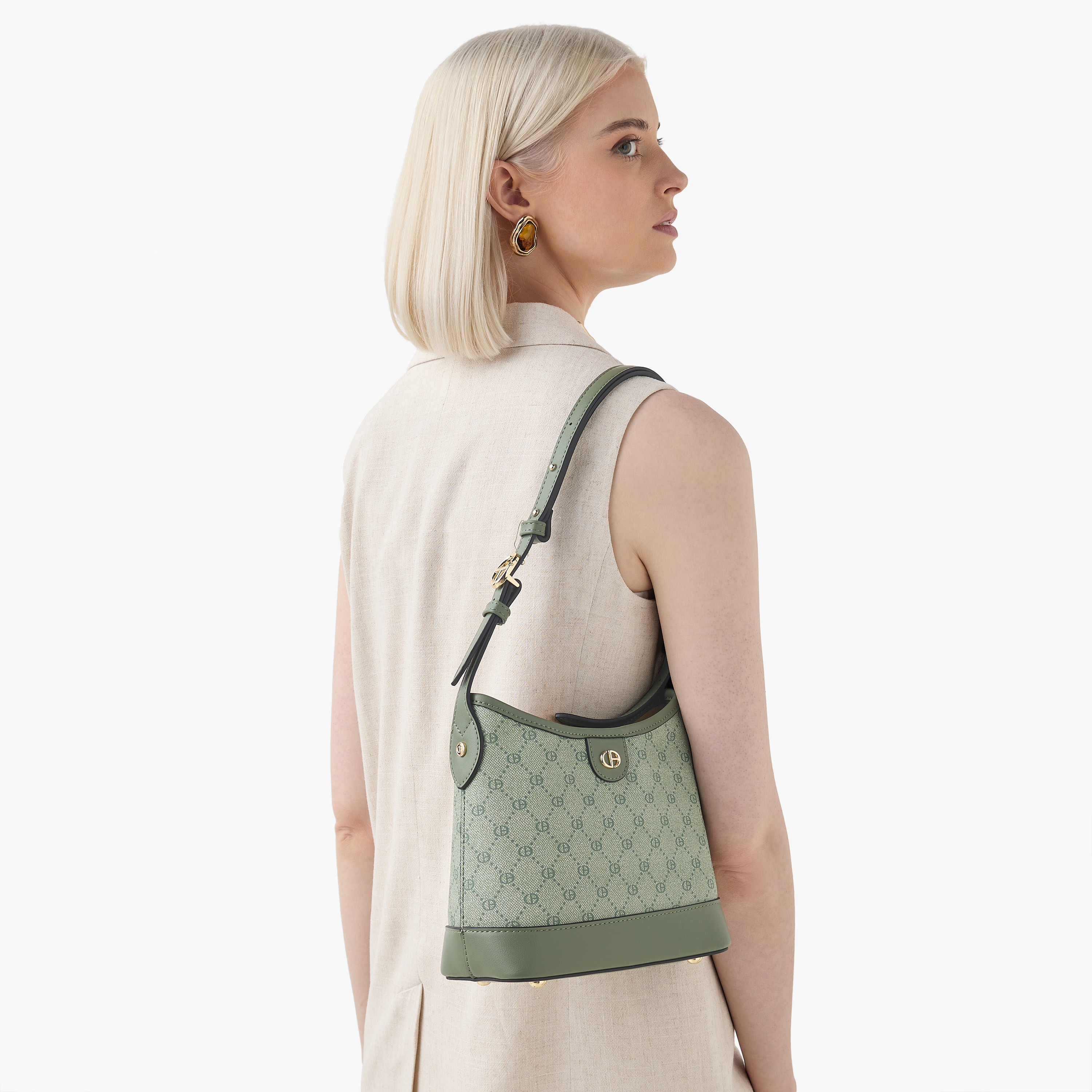 Chrisbella Monogram Print Hobo Bag with Adjustable Strap and Zip Around Wallet-women-bagsandwallets-handbags-image-2