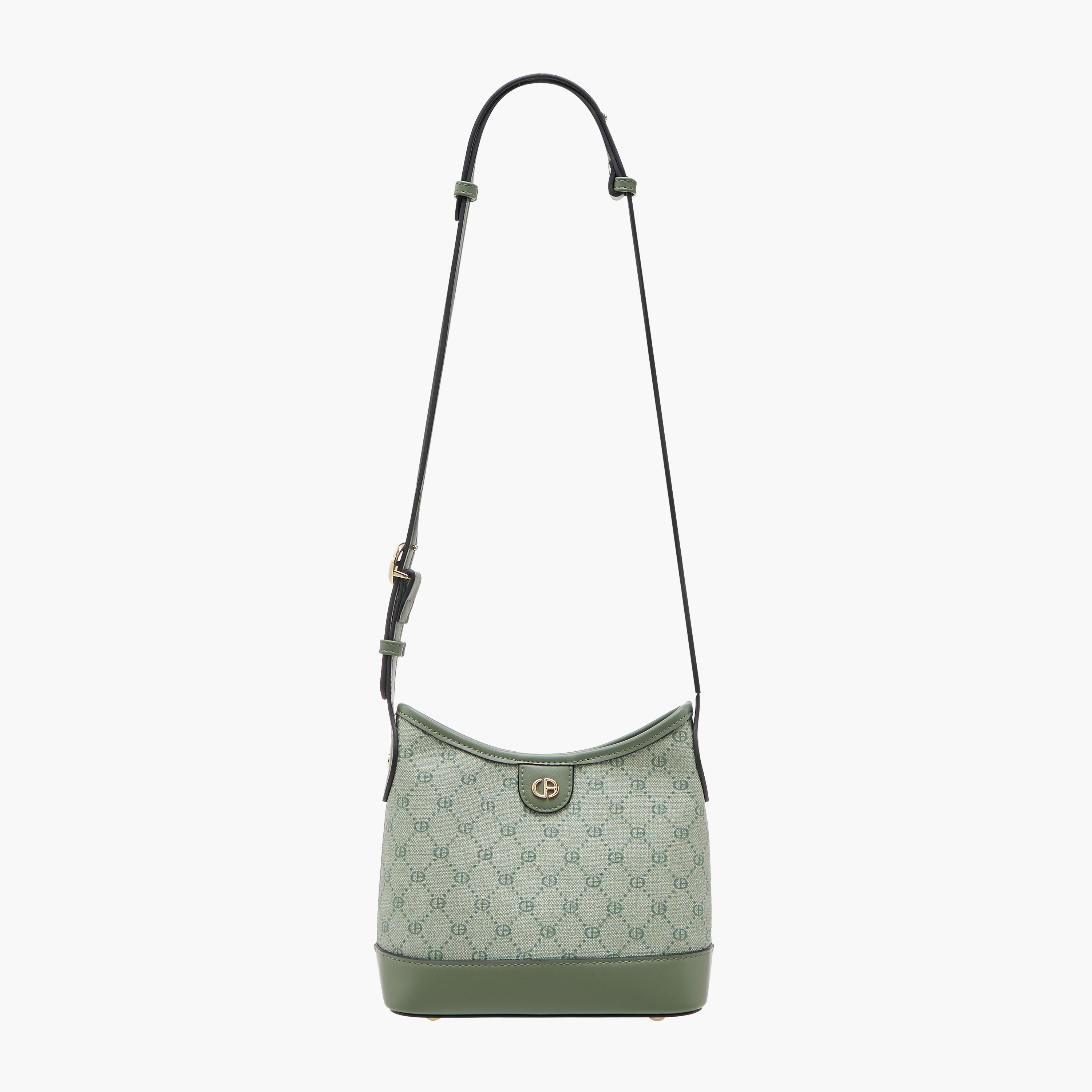 Chrisbella Monogram Print Hobo Bag with Adjustable Strap and Zip Around Wallet-women-bagsandwallets-handbags-image-3