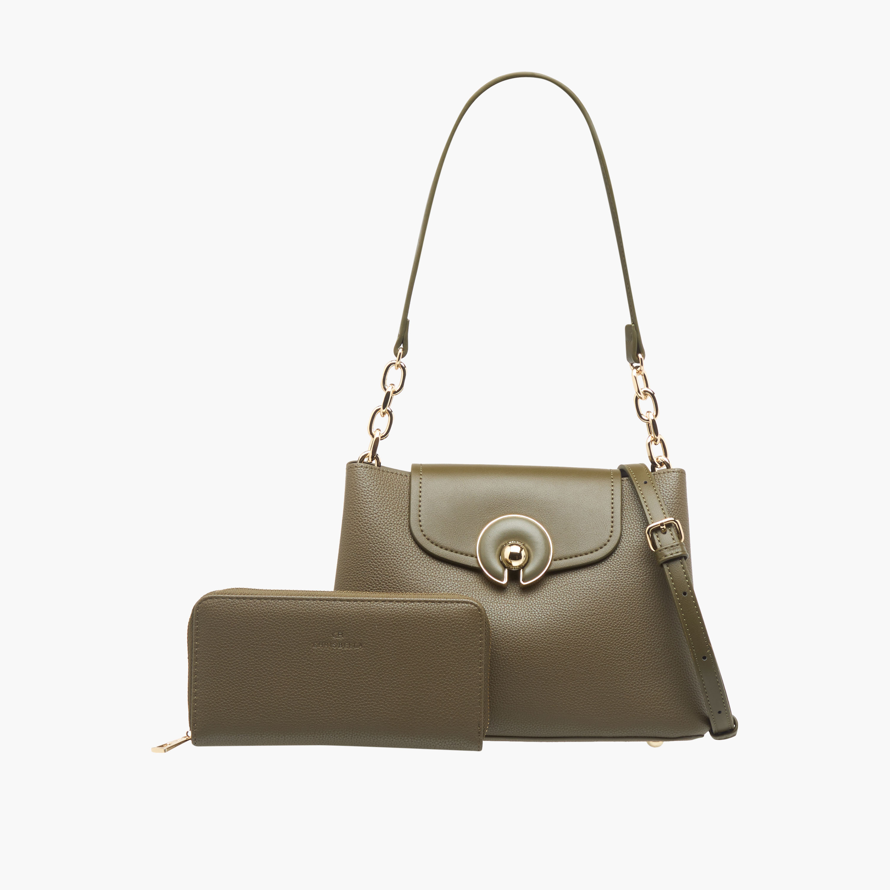 Chrisbella Solid Shoulder Bag with Adjustable Strap and Wallet-women-bagsandwallets-handbags-image-1