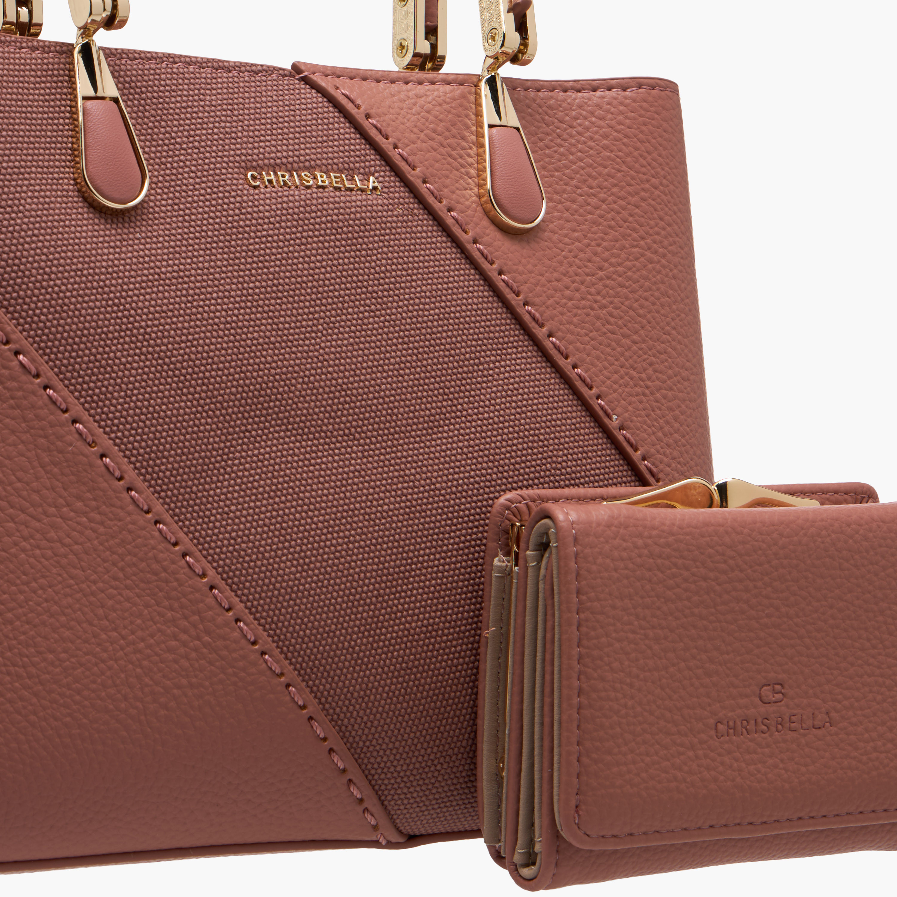 Chrisbella Textured Tote Bag with Detachable Strap and Wallet-women-bagsandwallets-handbags-image-5
