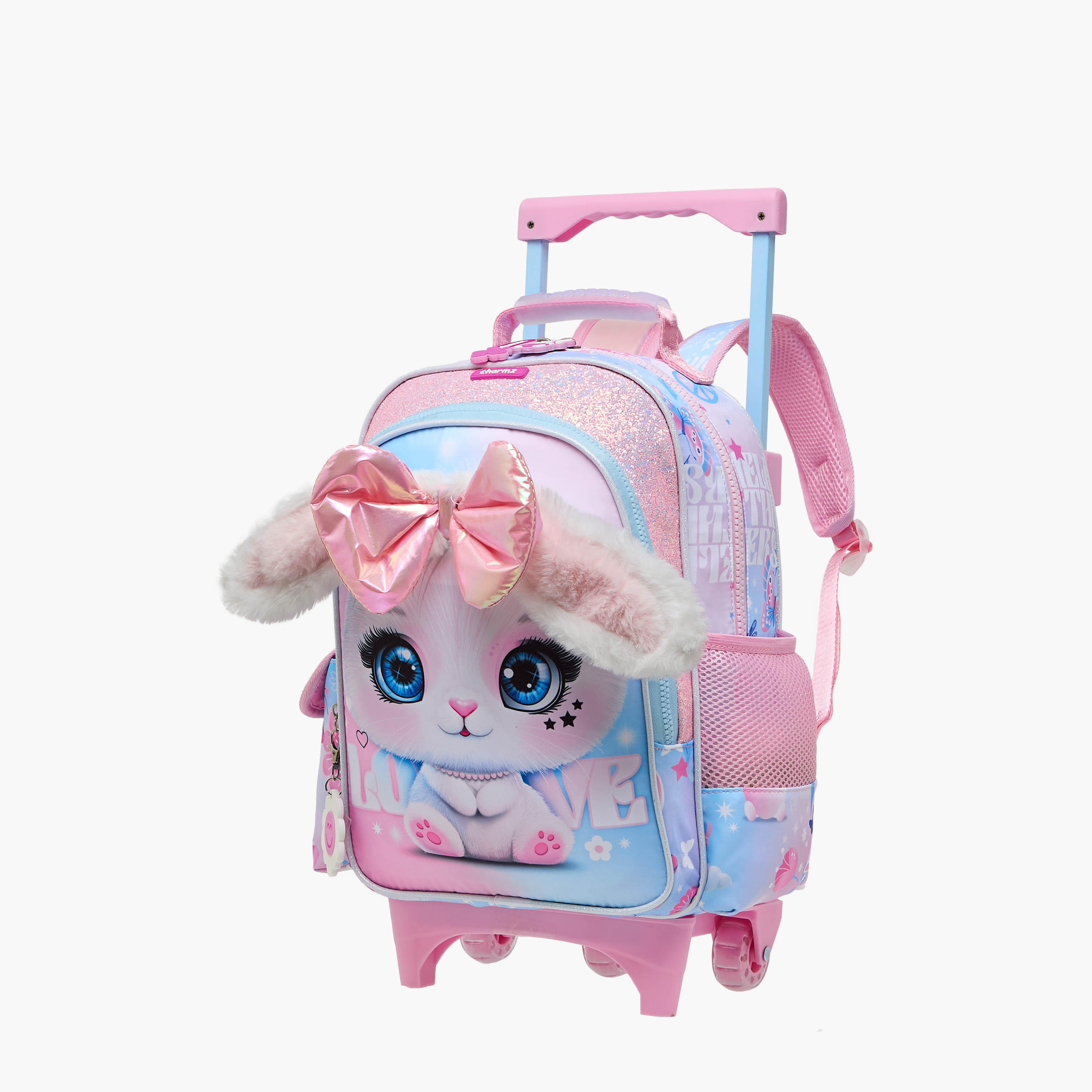 Charmz Animal Print Trolley Bag for Girls 2-5 Years with Padded Shoulder Straps -school-bagsandbackpacks-trolleybags-image-2