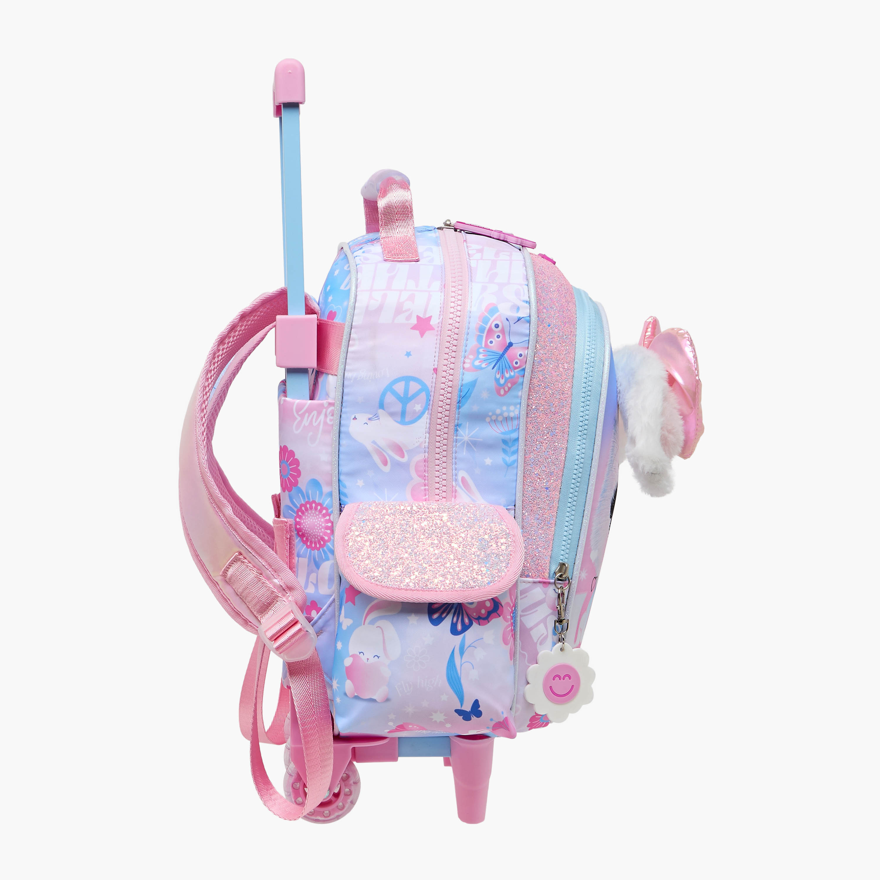 Charmz Animal Print Trolley Bag for Girls 2-5 Years with Padded Shoulder Straps -school-bagsandbackpacks-trolleybags-image-3