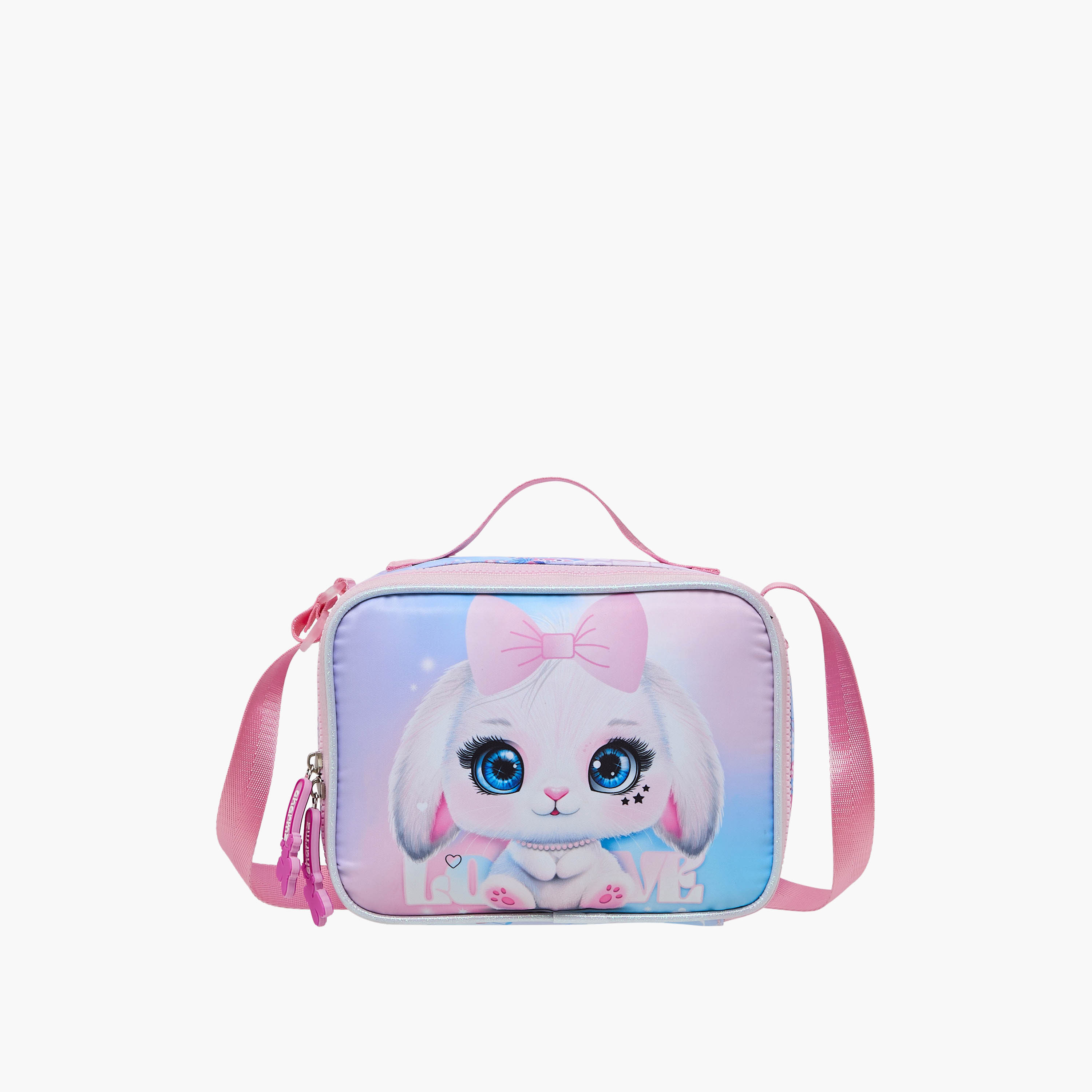 Charmz Rabbit Print Insulated Lunch Bag with Zip Closure-school-lunchessentials-lunchbags-image-1